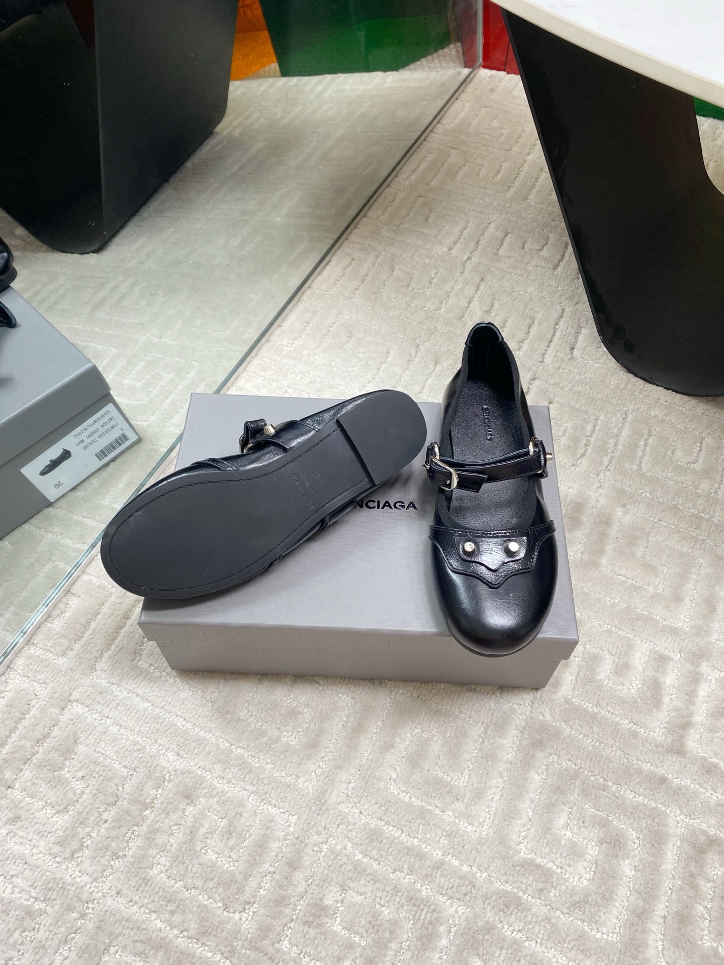Balenciaga 2025 Spring/Summer Black Leather Mary Jane Shoes size 35-39 10 i1744654895785 8901 0 8