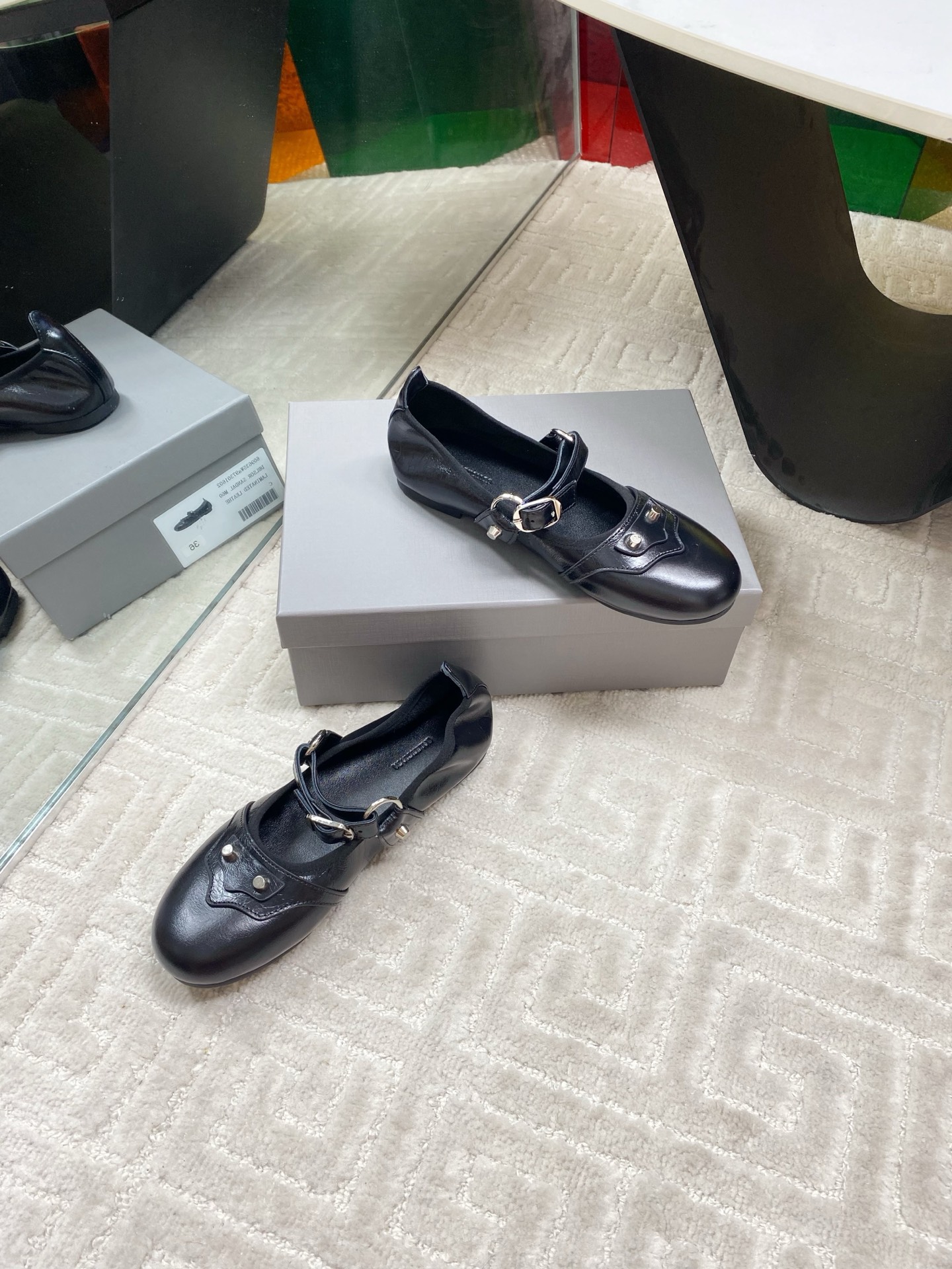 Balenciaga 2025 Spring/Summer Black Leather Mary Jane Shoes size 35-39 6 i1744654895811 8043 0 4