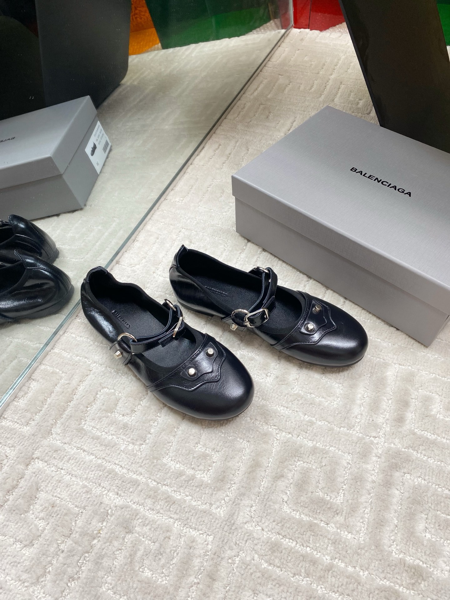 Balenciaga 2025 Spring/Summer Black Leather Mary Jane Shoes size 35-39 2 i1744654897397 3437 0 2