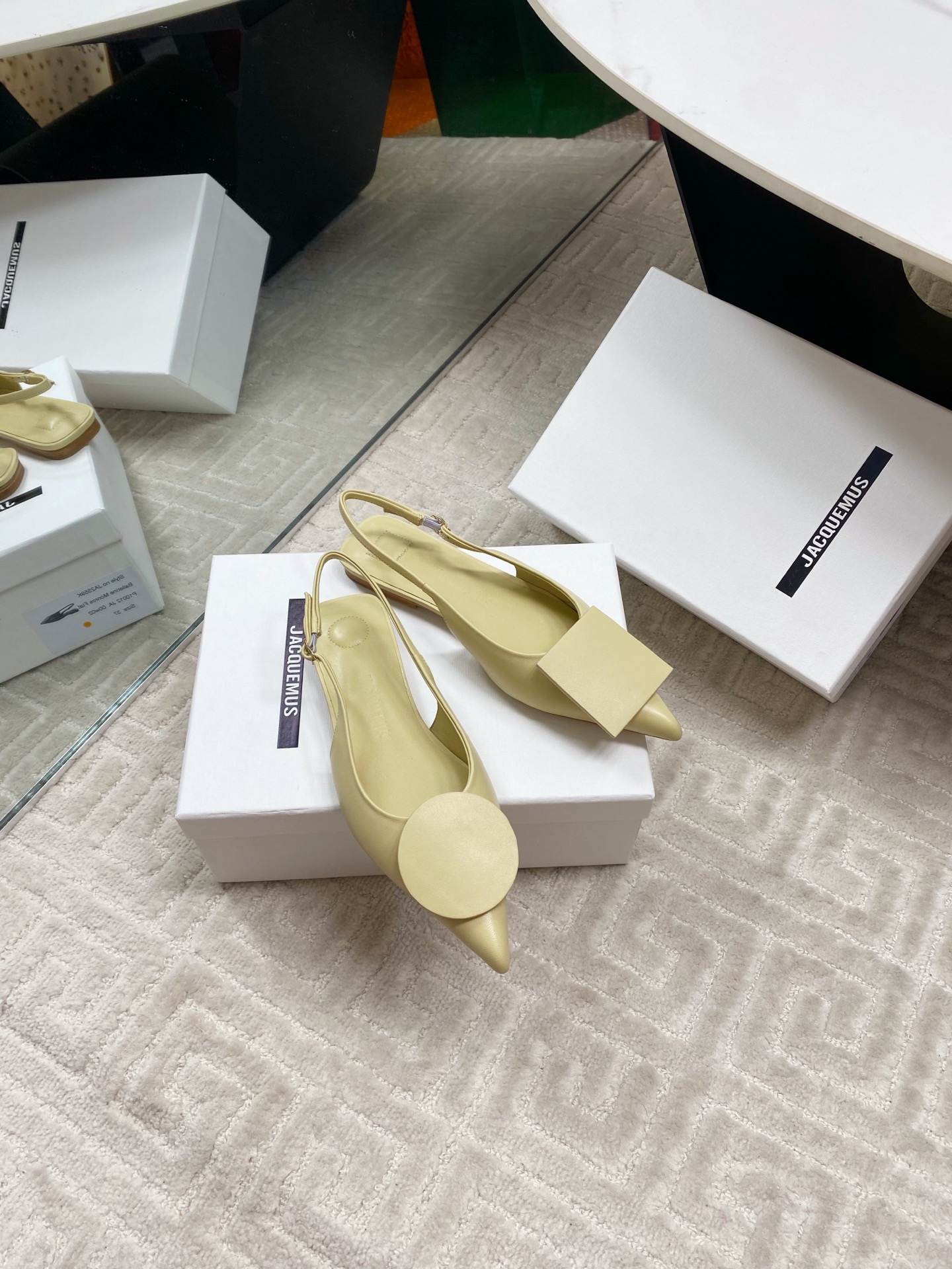 Jacquemus Women's Slingback Leather Ballet Flats with Geometric Buckle 4 i1744813776469 3396 0 2