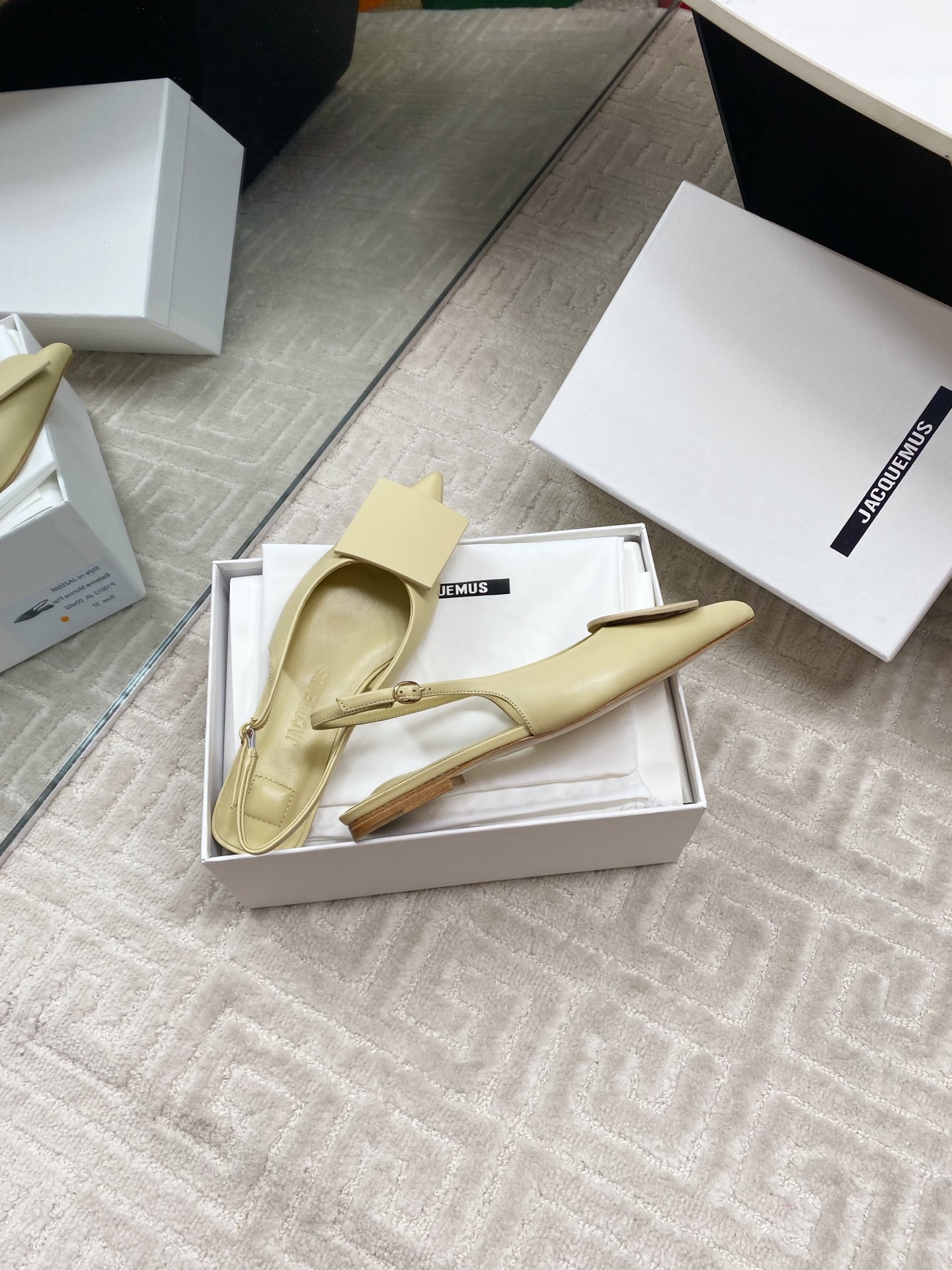 Jacquemus Women's Slingback Leather Ballet Flats with Geometric Buckle 9 i1744813777085 4685 0 7