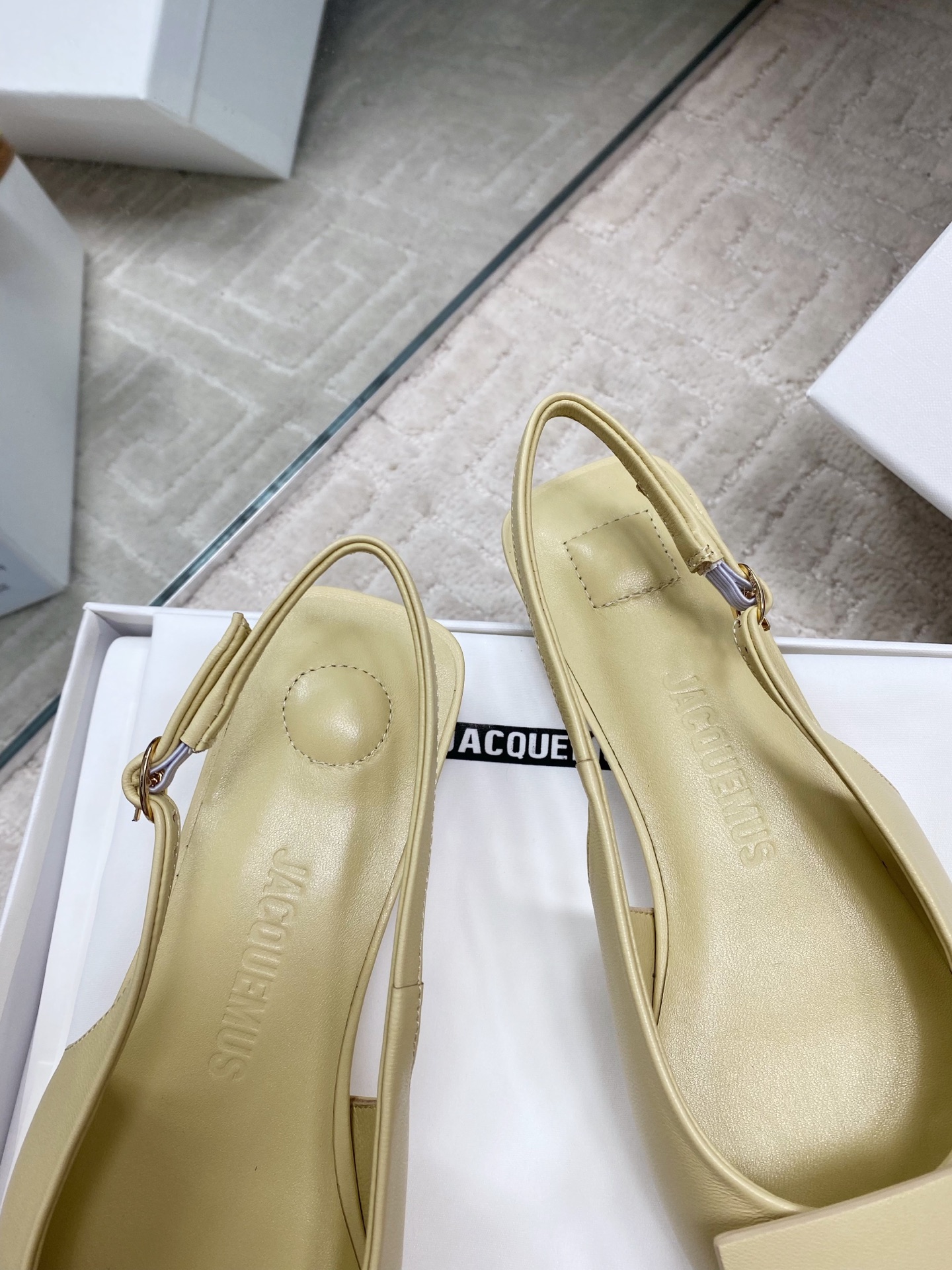 Jacquemus Women's Slingback Leather Ballet Flats with Geometric Buckle 6 i1744813777103 4326 0 4