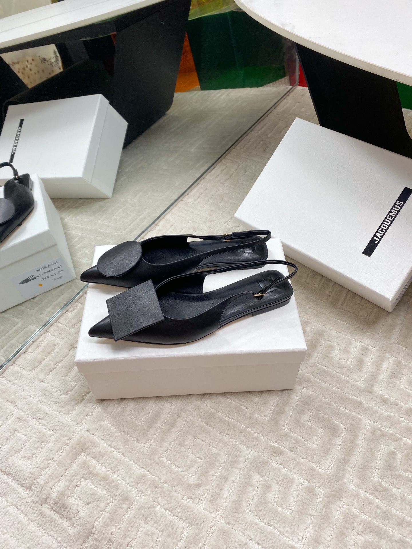 Jacquemus Slingback Leather Ballet Flats with Asymmetrical Straps 1 Jacquemus Slingback Leather Ballet Flats with Asymmetrical Straps