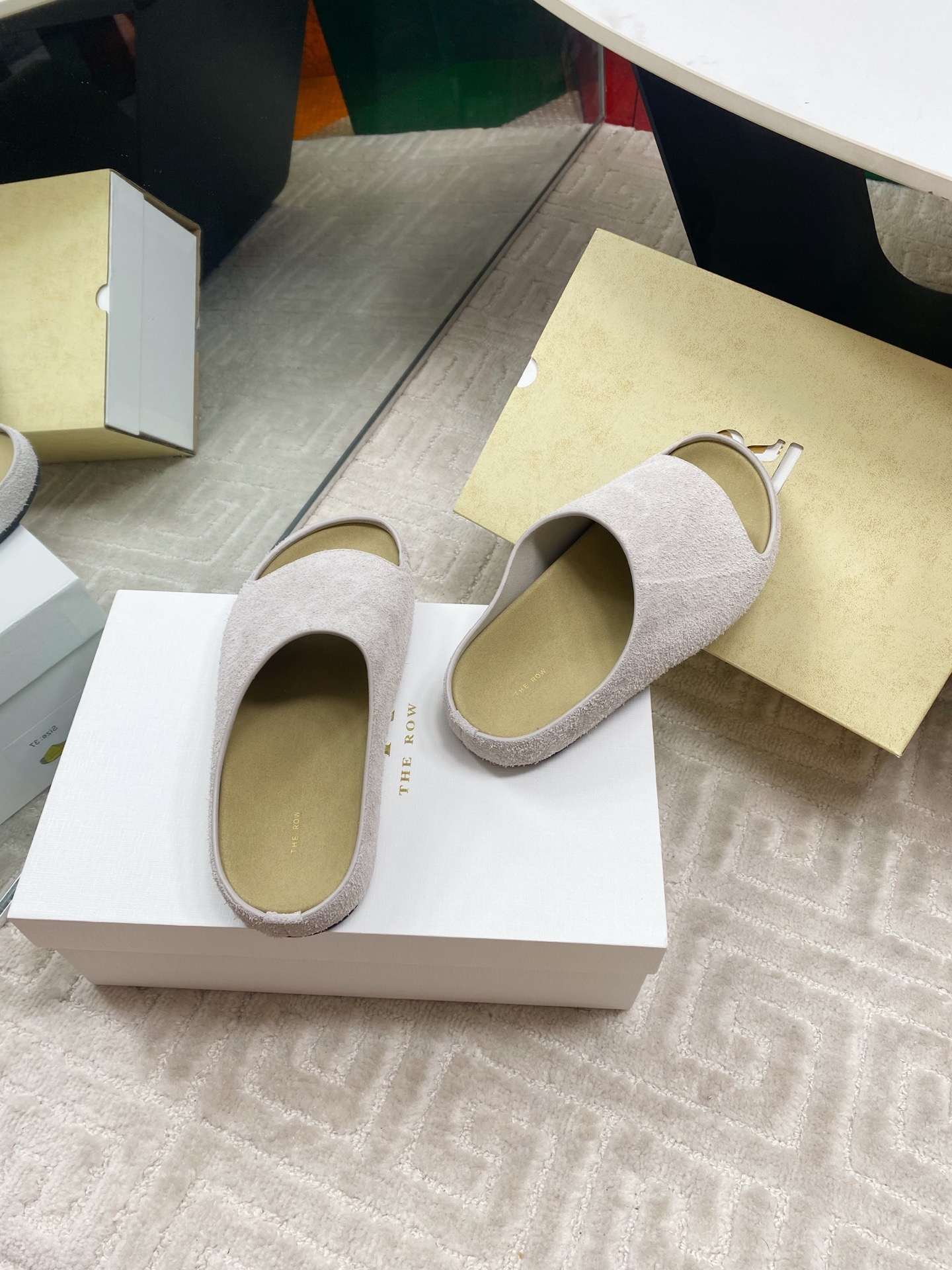 The Row Women's Round Toe Suede Leather Slip On Sandals Slides Slippers 7 i1744815662212 3574 0 5