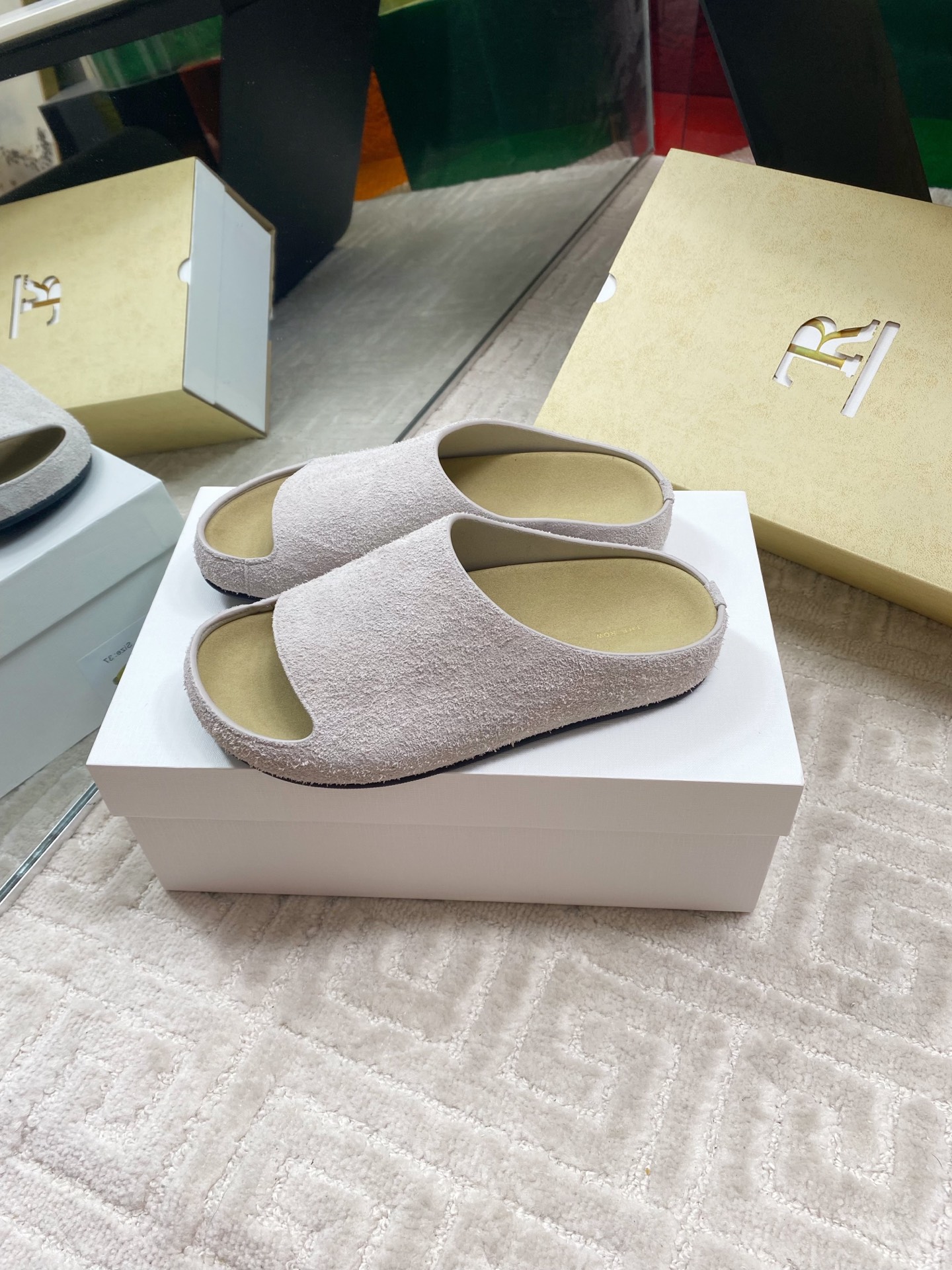The Row Women's Round Toe Suede Leather Slip On Sandals Slides Slippers 2 i1744815662323 6081 0 1