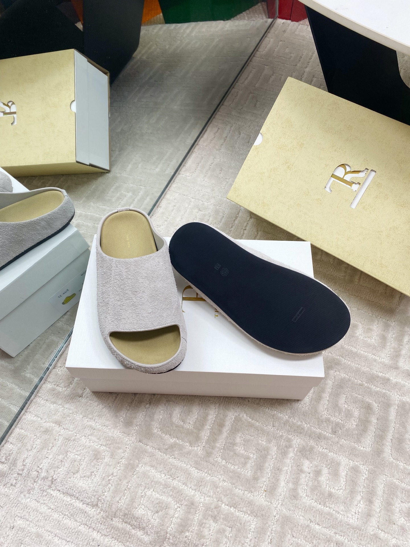 The Row Women's Round Toe Suede Leather Slip On Sandals Slides Slippers 10 i1744815663283 2130 0 8