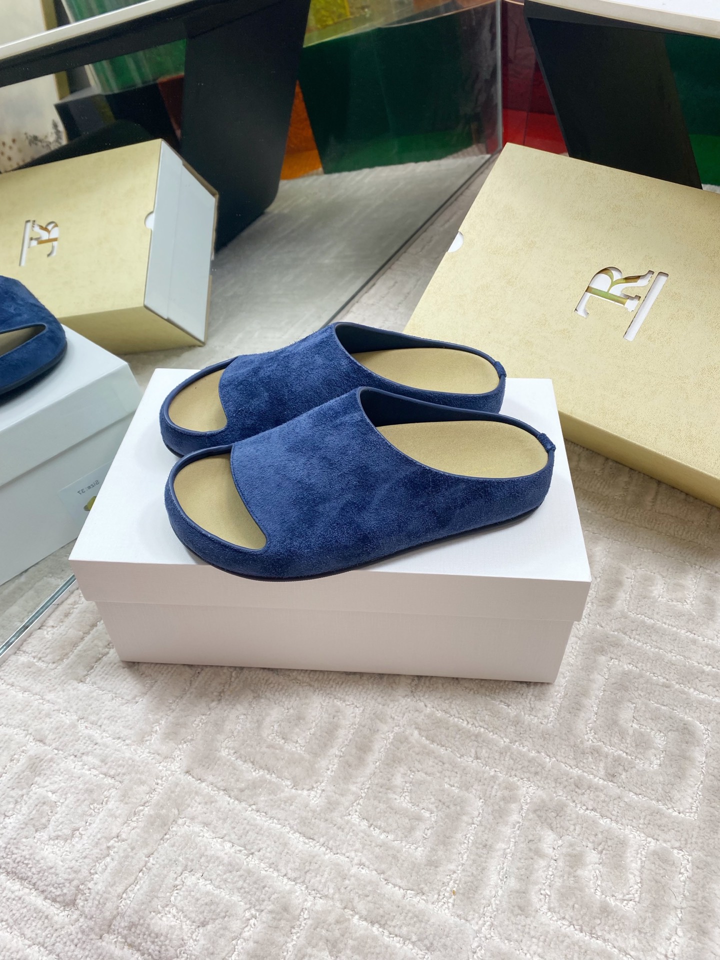 The Row Women's Simple Round Toe Suede Leather Slip-On Sandals 2 i1744815705447 19 0 1