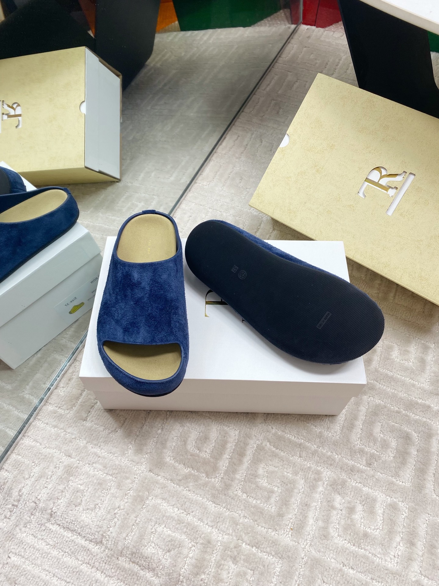 The Row Women's Simple Round Toe Suede Leather Slip-On Sandals 10 i1744815705452 6785 0 8