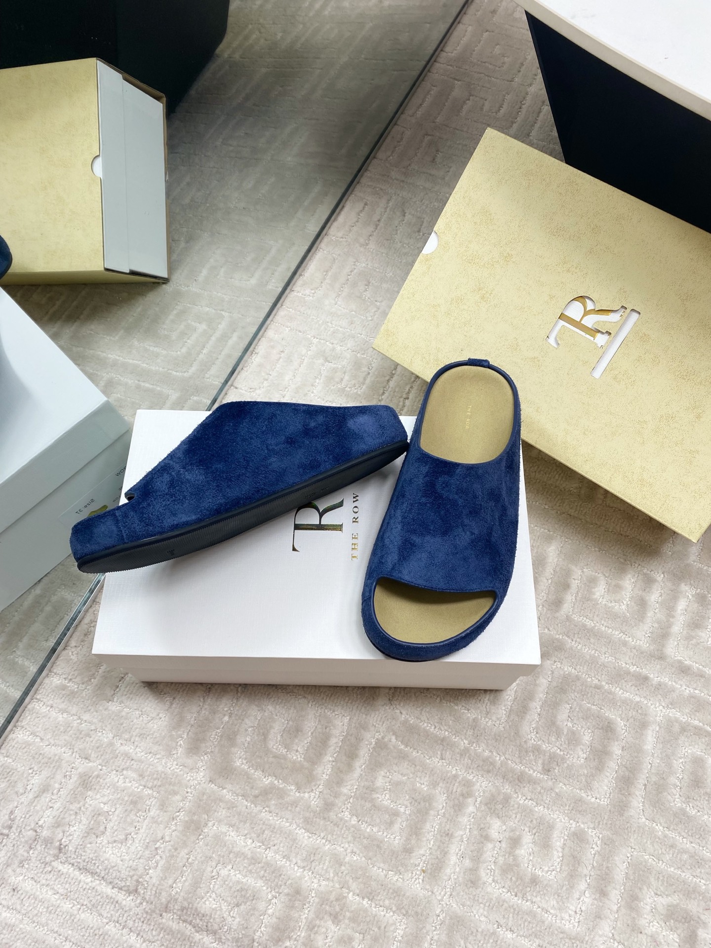 The Row Women's Simple Round Toe Suede Leather Slip-On Sandals 6 i1744815705476 3384 0 4