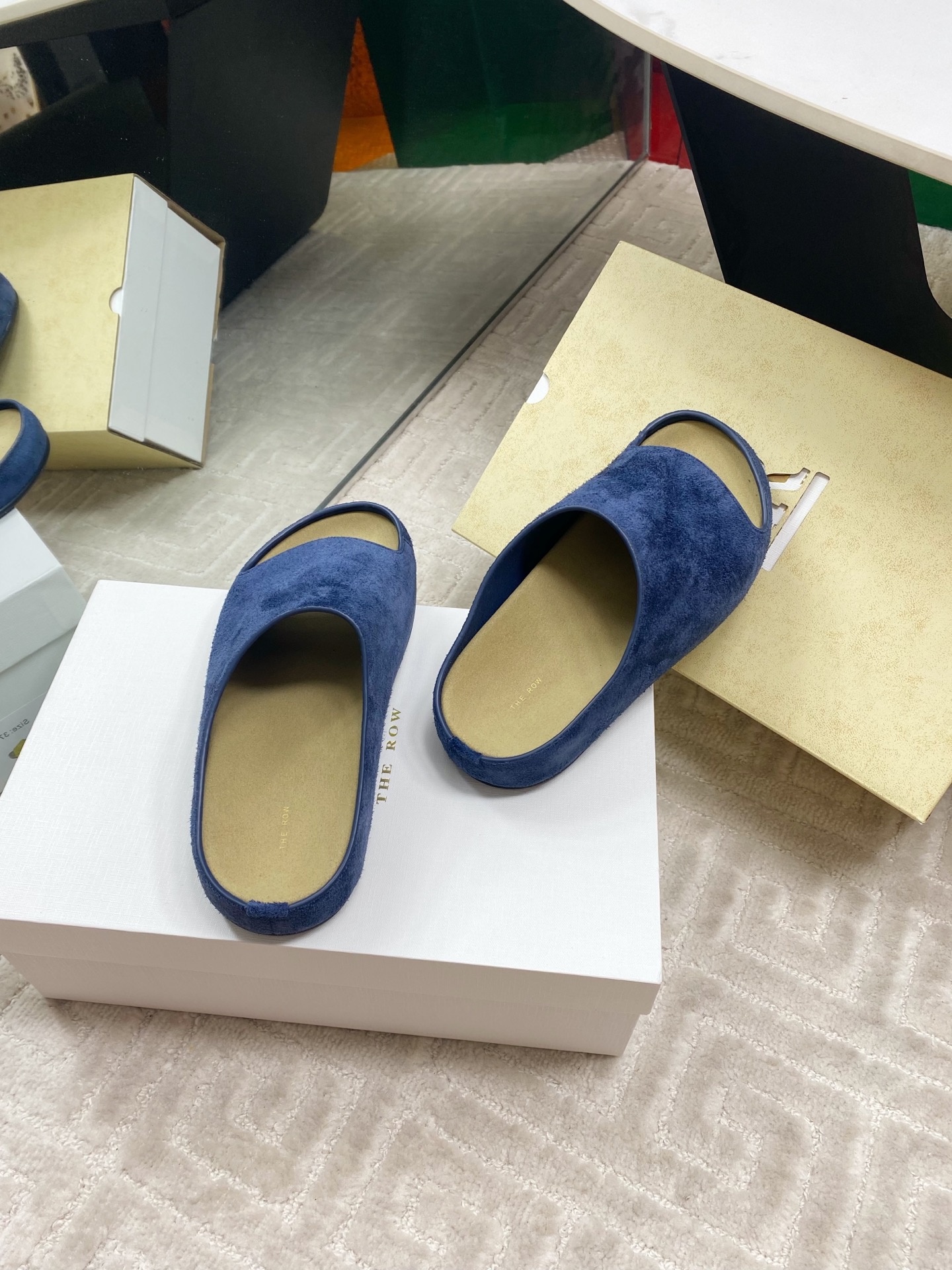 The Row Women's Simple Round Toe Suede Leather Slip-On Sandals 8 i1744815706263 15 0 6