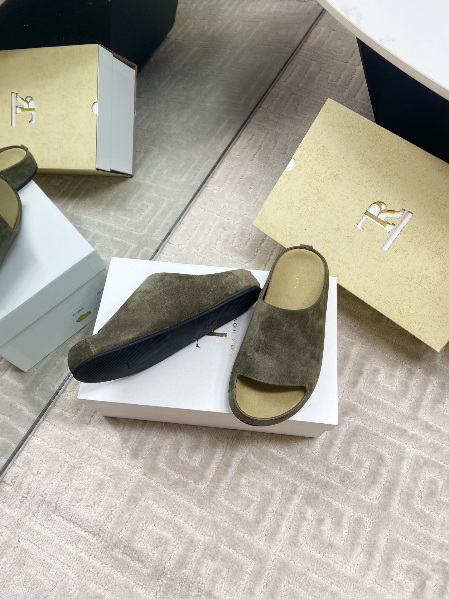The Row Women's Minimalist Round Toe Suede Leather Slide Sandals 4 i1744815748619 2605 0 2