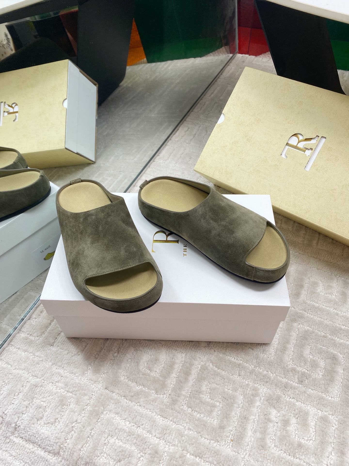 The Row Women's Minimalist Round Toe Suede Leather Slide Sandals 5 i1744815748632 5670 0 3