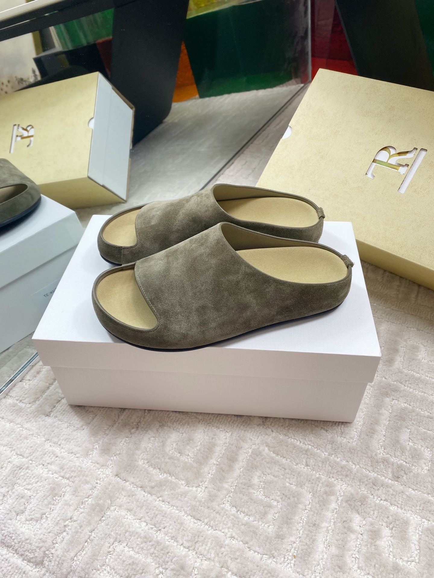 The Row Women's Minimalist Round Toe Suede Leather Slide Sandals 2 i1744815748644 6947 0 1