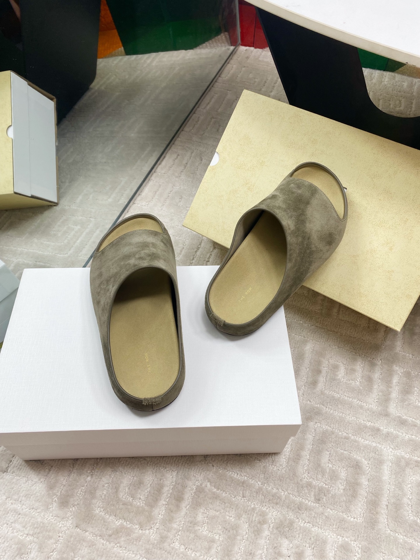 The Row Women's Minimalist Round Toe Suede Leather Slide Sandals 10 i1744815749480 3694 0 8
