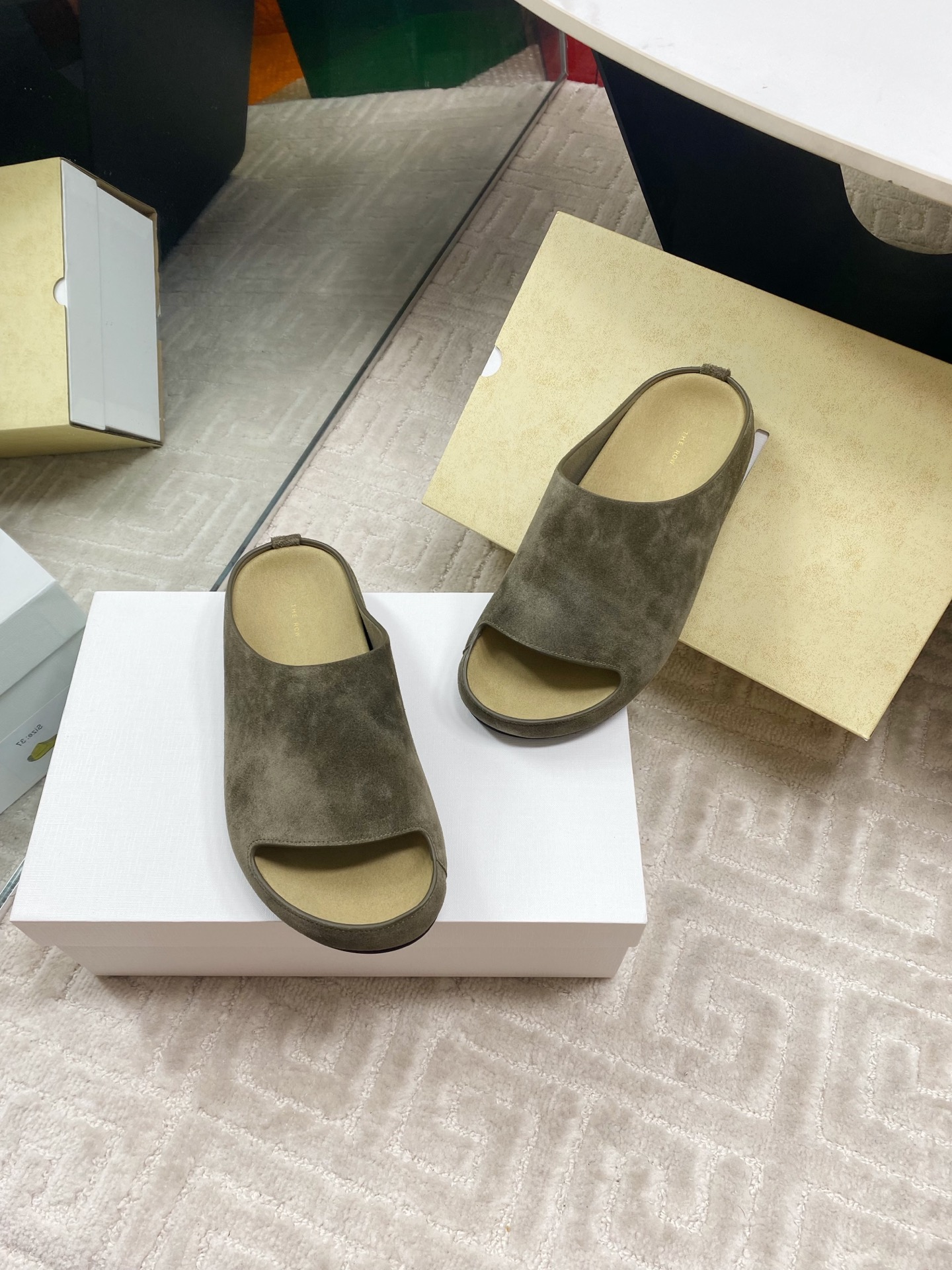 The Row Women's Minimalist Round Toe Suede Leather Slide Sandals 7 i1744815749499 7637 0 5