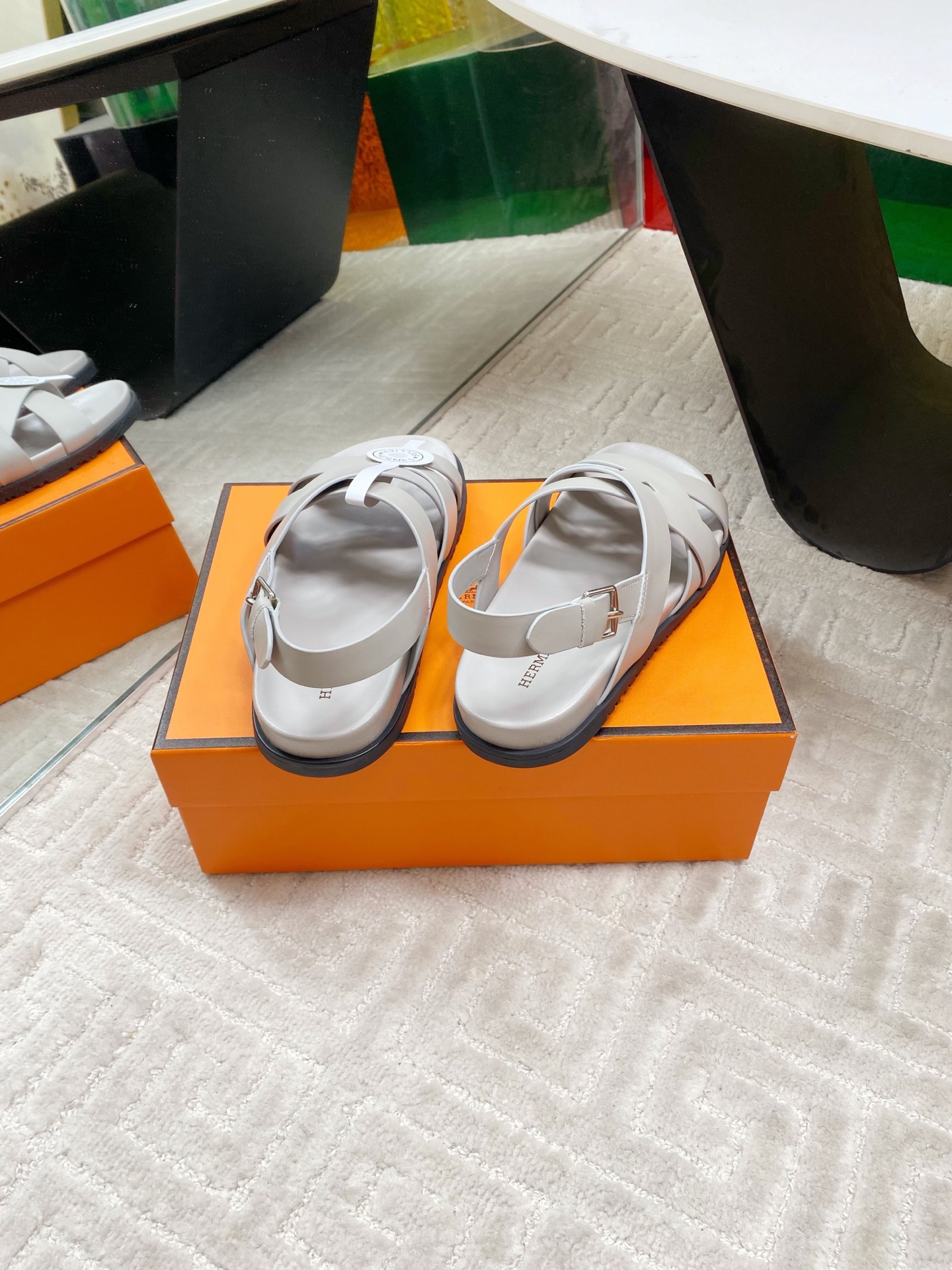 Hermes Women's Cross Strap Leather Sandals, Elegant and Comfortable 7 i1745307361217 8312 0 5