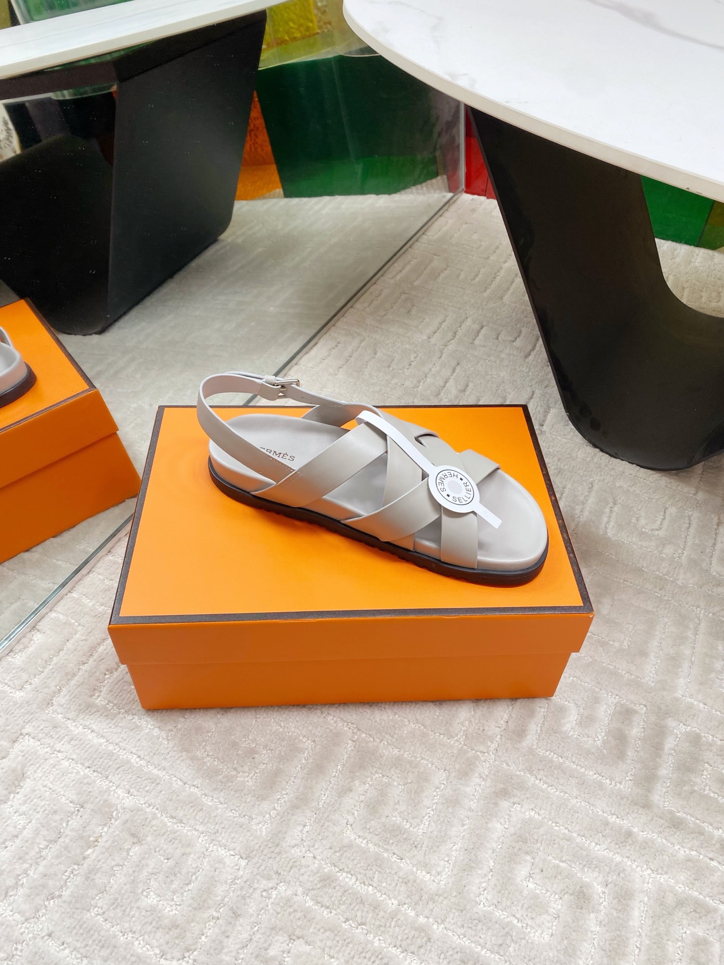Hermes Women's Cross Strap Leather Sandals, Elegant and Comfortable 9 i1745307361283 8711 0 7