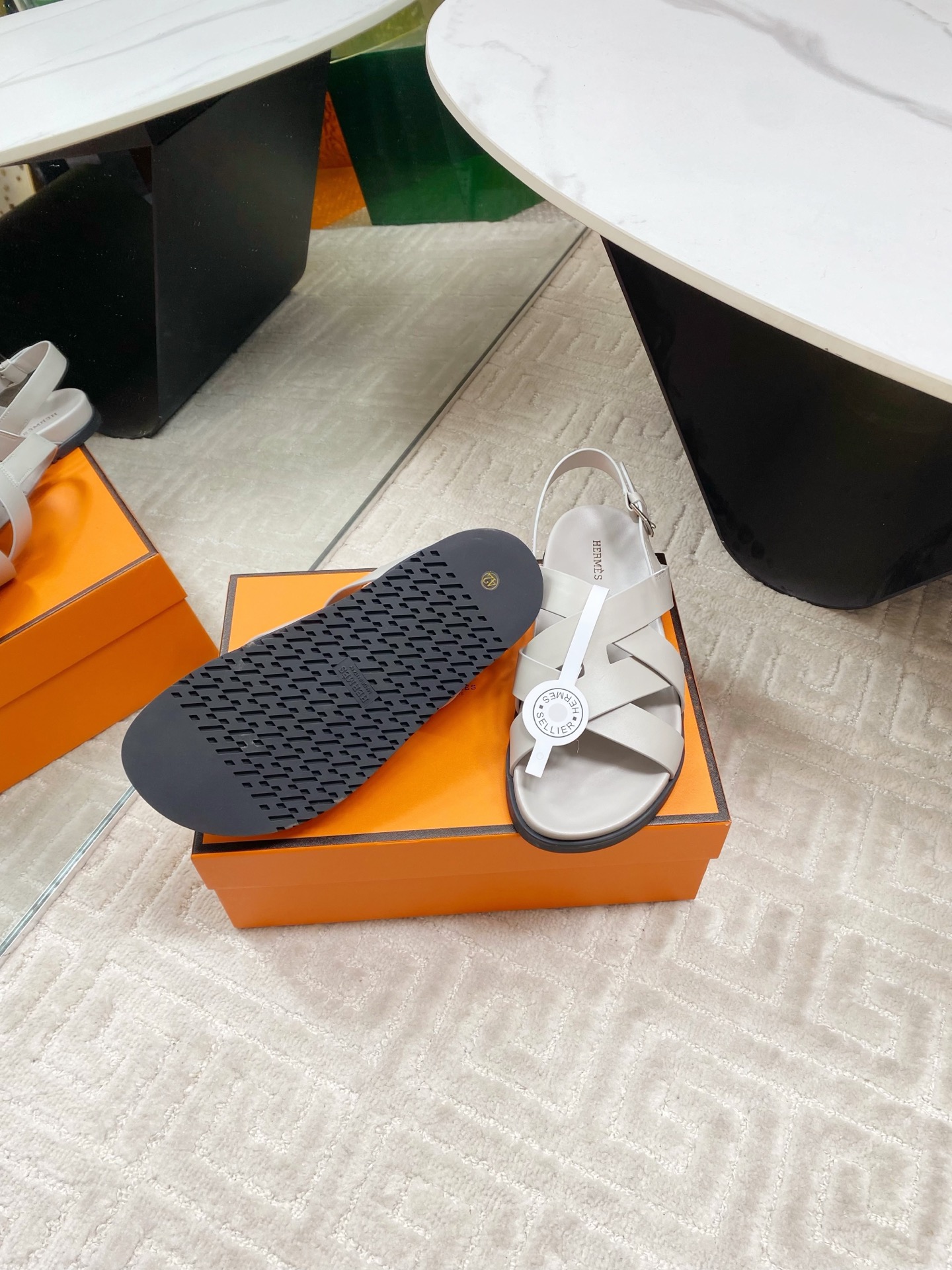 Hermes Women's Cross Strap Leather Sandals, Elegant and Comfortable 10 i1745307362397 4347 0 8