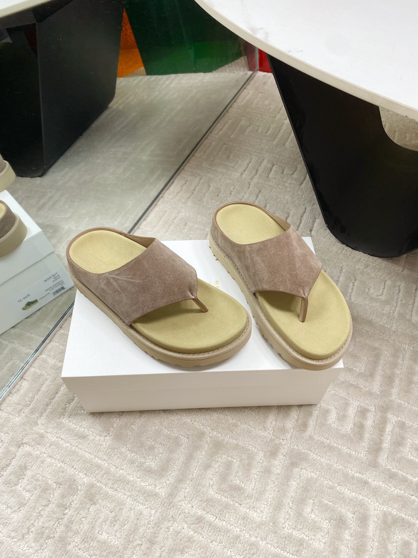 The Row Women's Minimalist Leather Flat Thong Sandals, Beige, Sizes 35-39 2 i1745834090414 7701 0 1