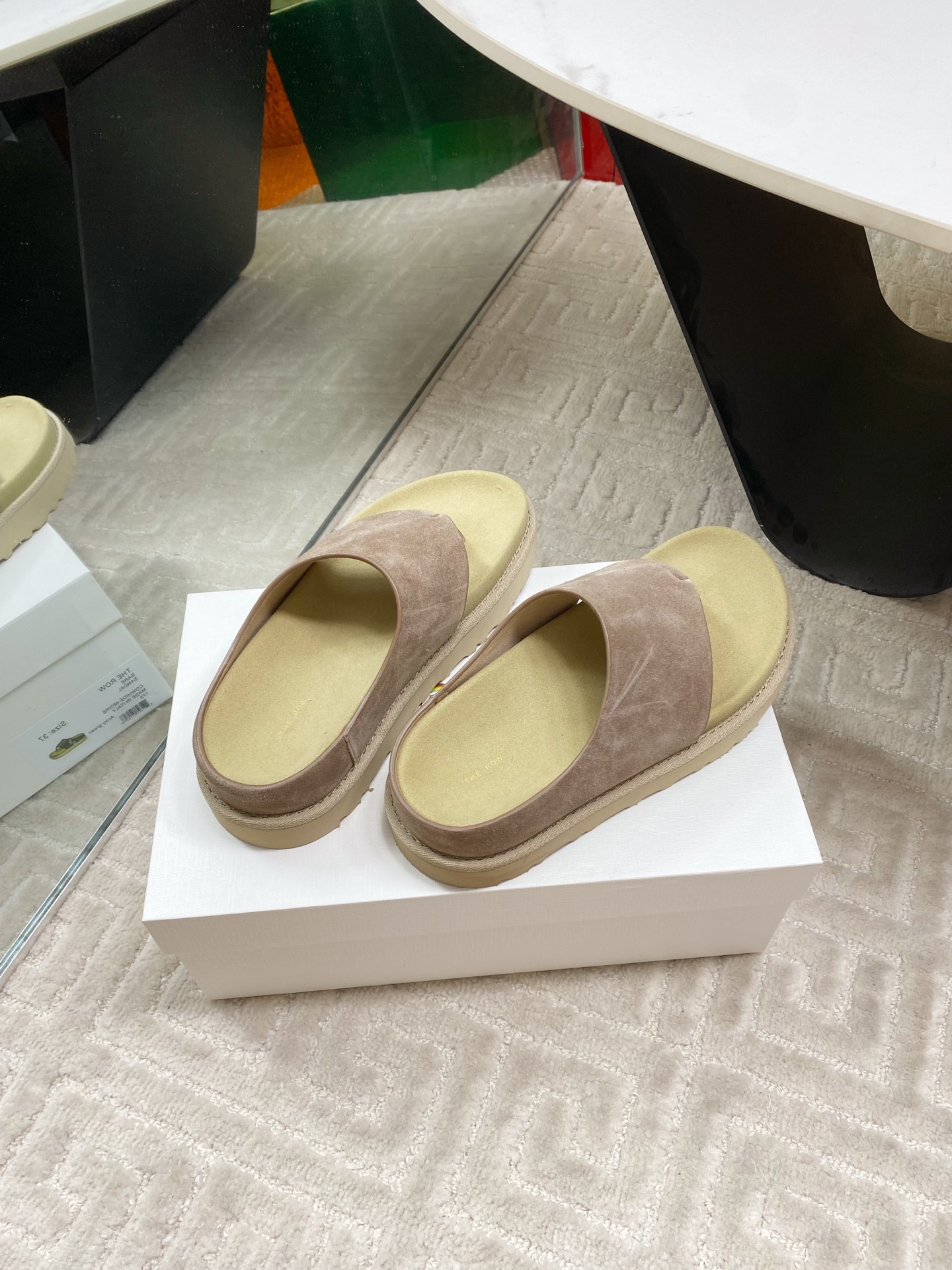 The Row Women's Minimalist Leather Flat Thong Sandals, Beige, Sizes 35-39 6 i1745834090420 5946 0 4