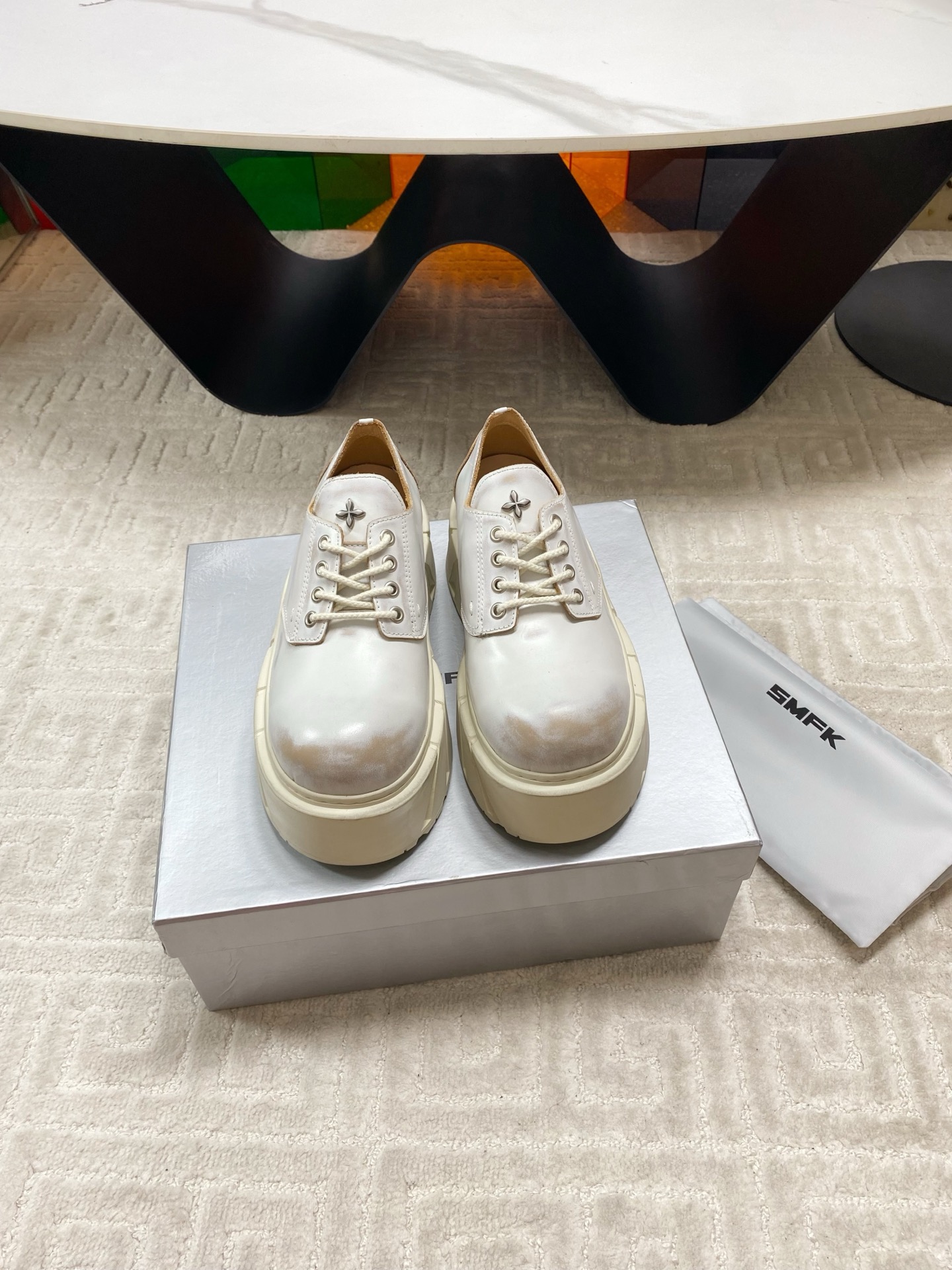 “New Thick Base Leisure Shoes: Derby, Short & Long Boots for Spring & Summer, 7.5cm Heel, Various Colors” - 图片 5