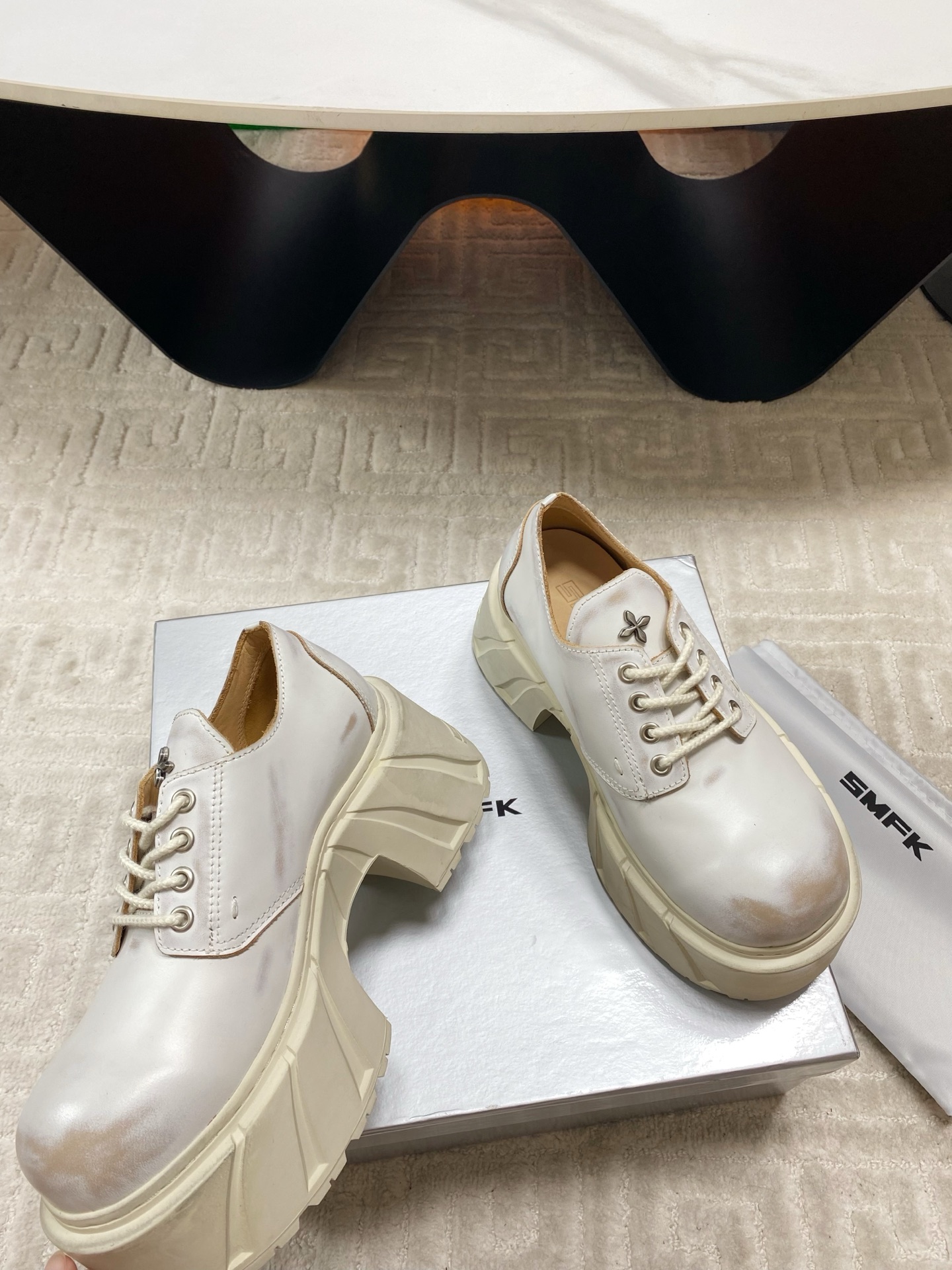 “New Thick Base Leisure Shoes: Derby, Short & Long Boots for Spring & Summer, 7.5cm Heel, Various Colors” - 图片 2