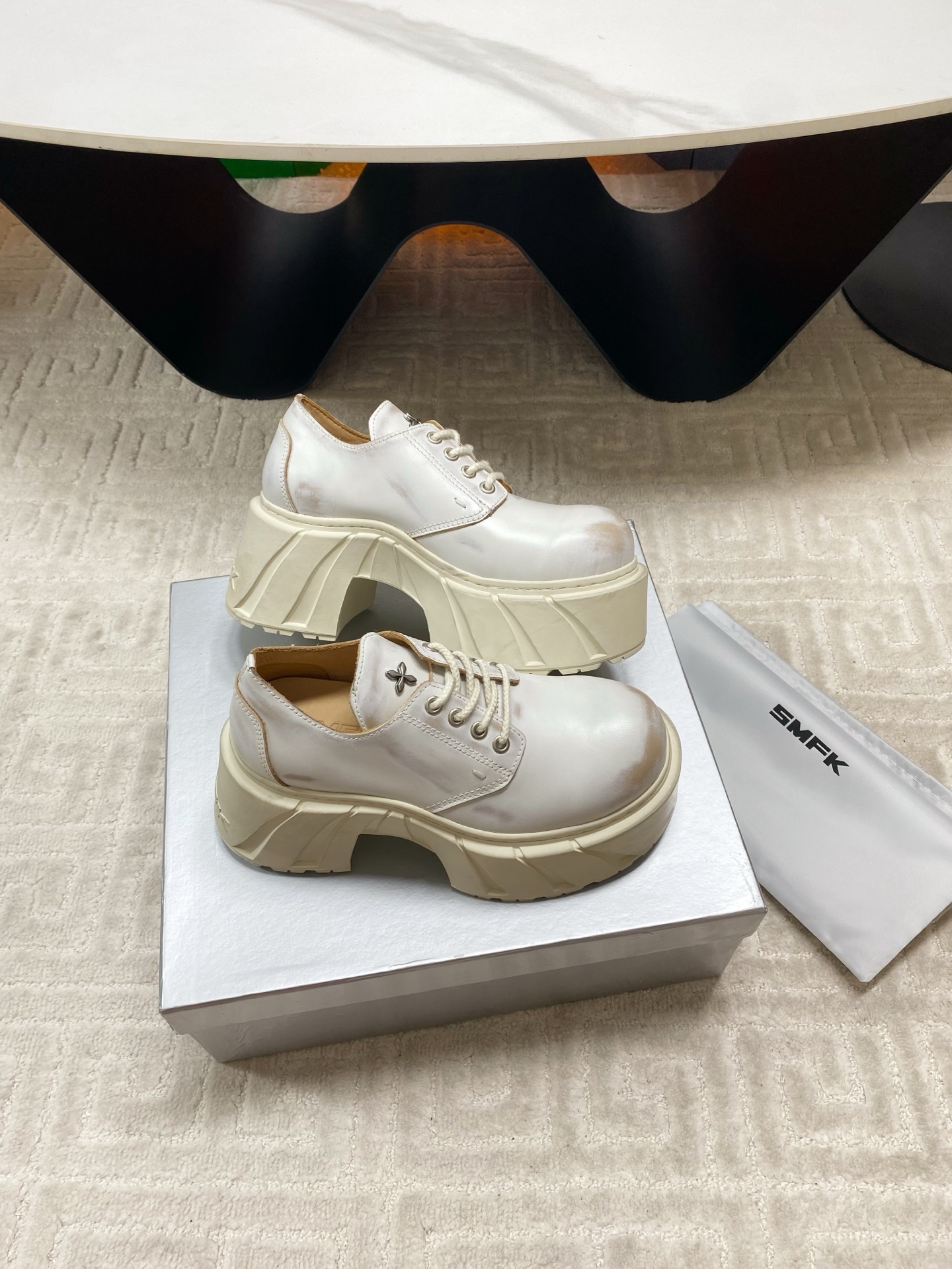 “New Thick Base Leisure Shoes: Derby, Short & Long Boots for Spring & Summer, 7.5cm Heel, Various Colors” - 图片 8