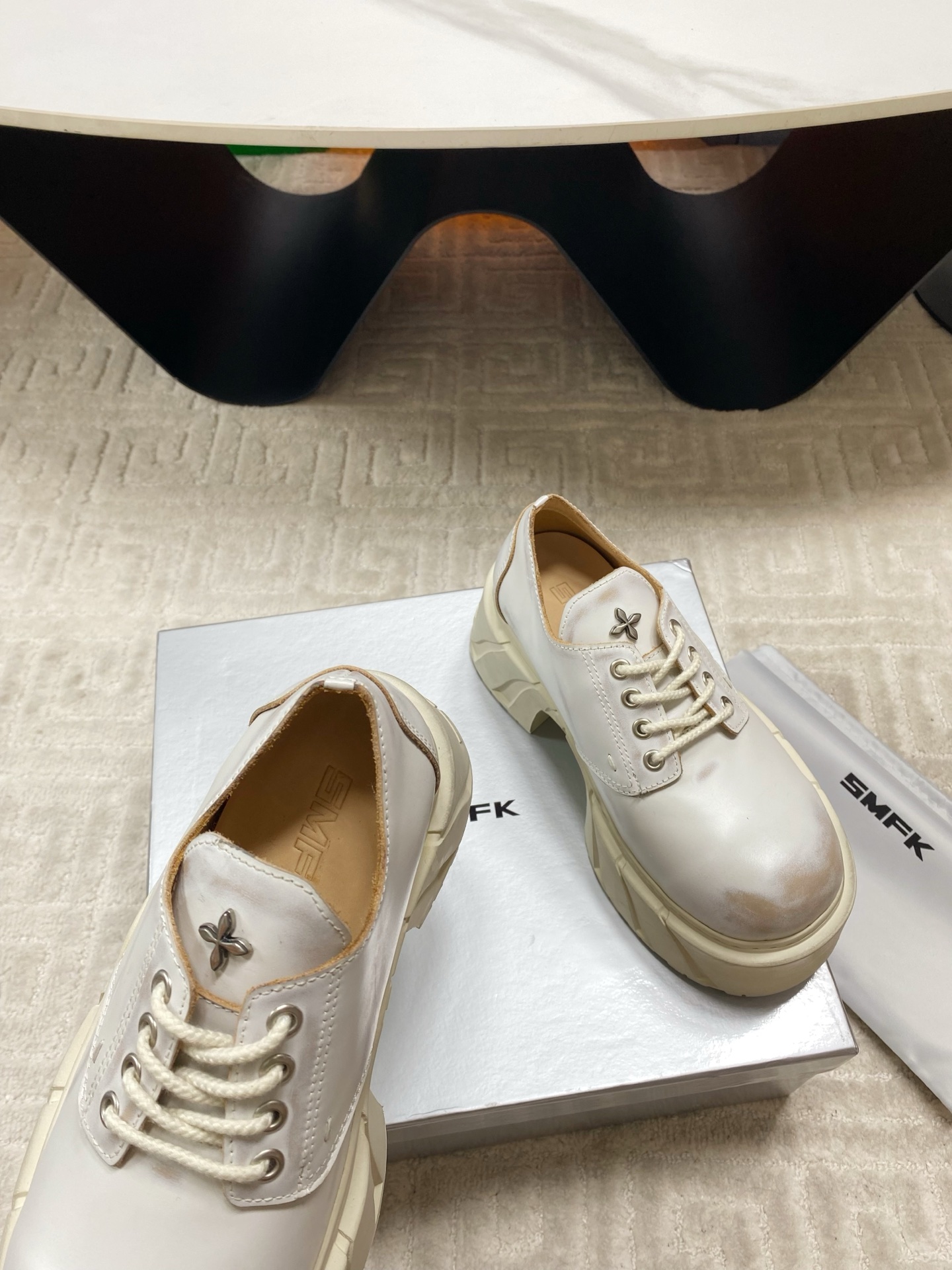 “New Thick Base Leisure Shoes: Derby, Short & Long Boots for Spring & Summer, 7.5cm Heel, Various Colors” - 图片 3