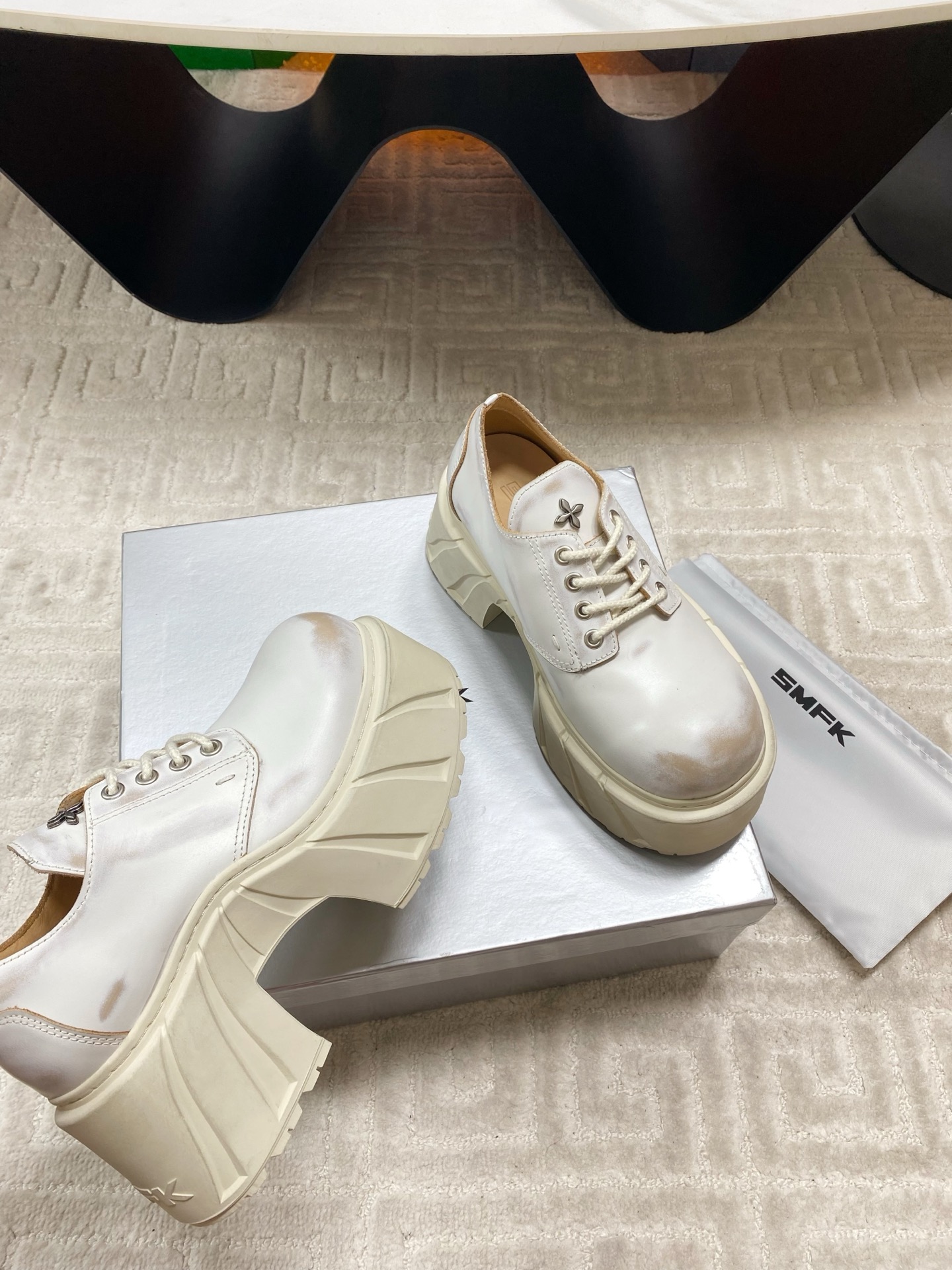 “New Thick Base Leisure Shoes: Derby, Short & Long Boots for Spring & Summer, 7.5cm Heel, Various Colors” - 图片 4