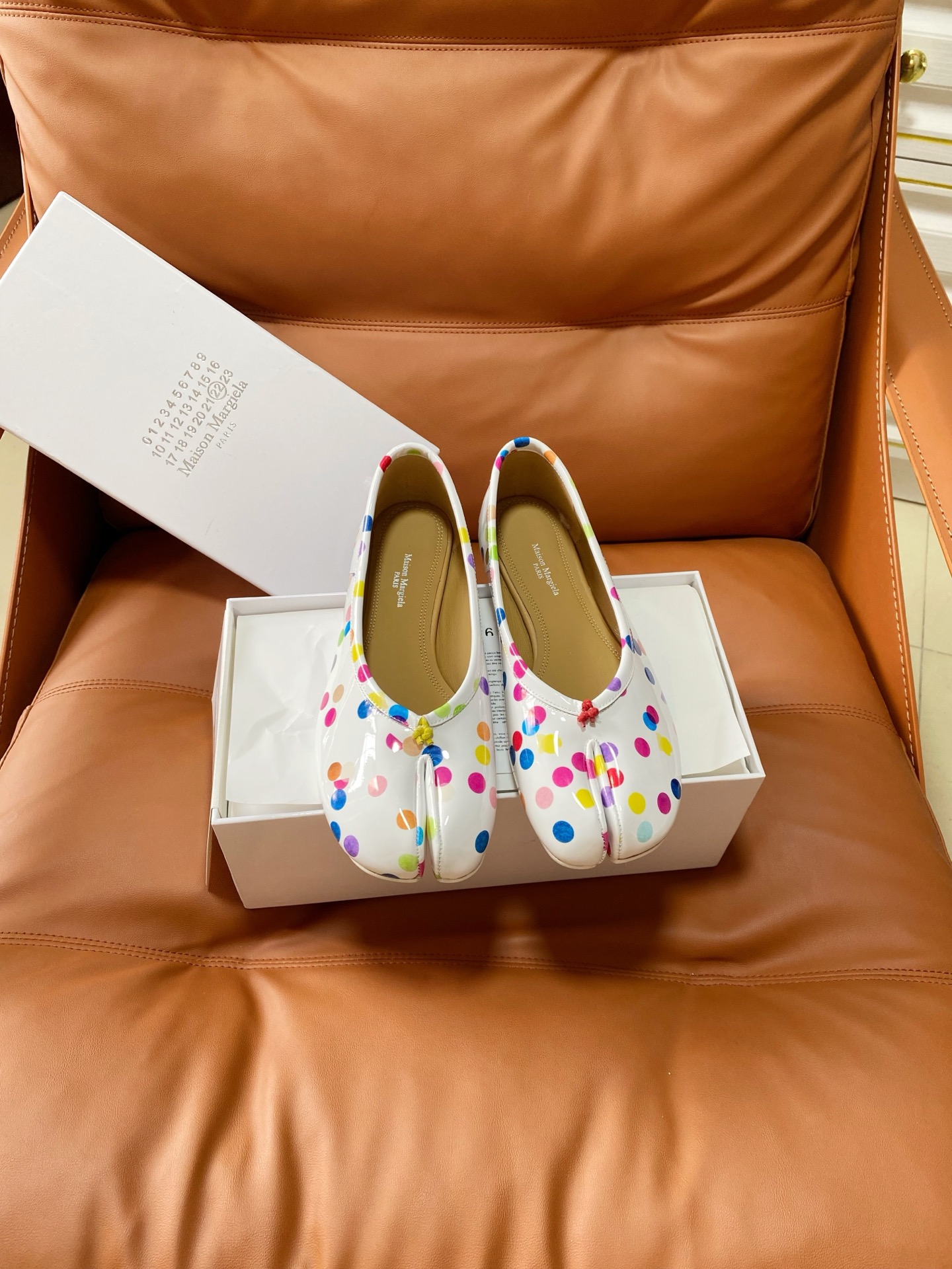 NO:875213,MaisonMargiela | mm6 Margiela colorful polka dot fabric independent split-toe shoes 35-42 (40, 41, 42 custom-made, split-toe shoes, masion margiela, masion margiela19860909MaisonMargiela ｜mm6马吉拉 五彩缤纷圆点面料 独立行特的分趾鞋 35-42（40,41,42订做,分趾鞋,masion margiela,masion margiela,Women's Shoes