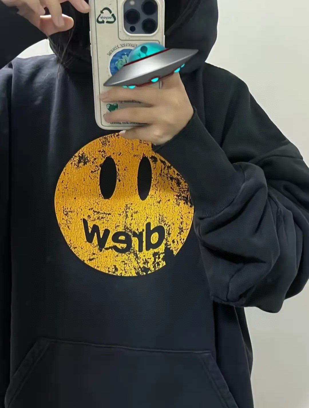 Custom Water-Washed Hoodies with Unique Details and Accessories for YH#889 Circles - 图片 5