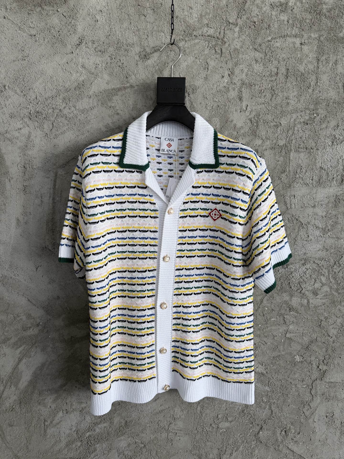 NO:819135,CASABLANCA 2026SS pleated knitted shirt, customized pure cotton fabric, superimposed raised knitting technology, imported machine high-density knitting, customized pearl buttons, SIZES, M, L, XL, ready stock in seconds, men's clothing, shirts,19860909CASABLANCA 2026SS 褶缝针织衬衫,定做纯棉面料,叠加凸起针织工艺,进口机高密度针织,定制珍珠纽扣,SIZES,M,L,XL,现货秒发,男装,shirts,,Women's clothing