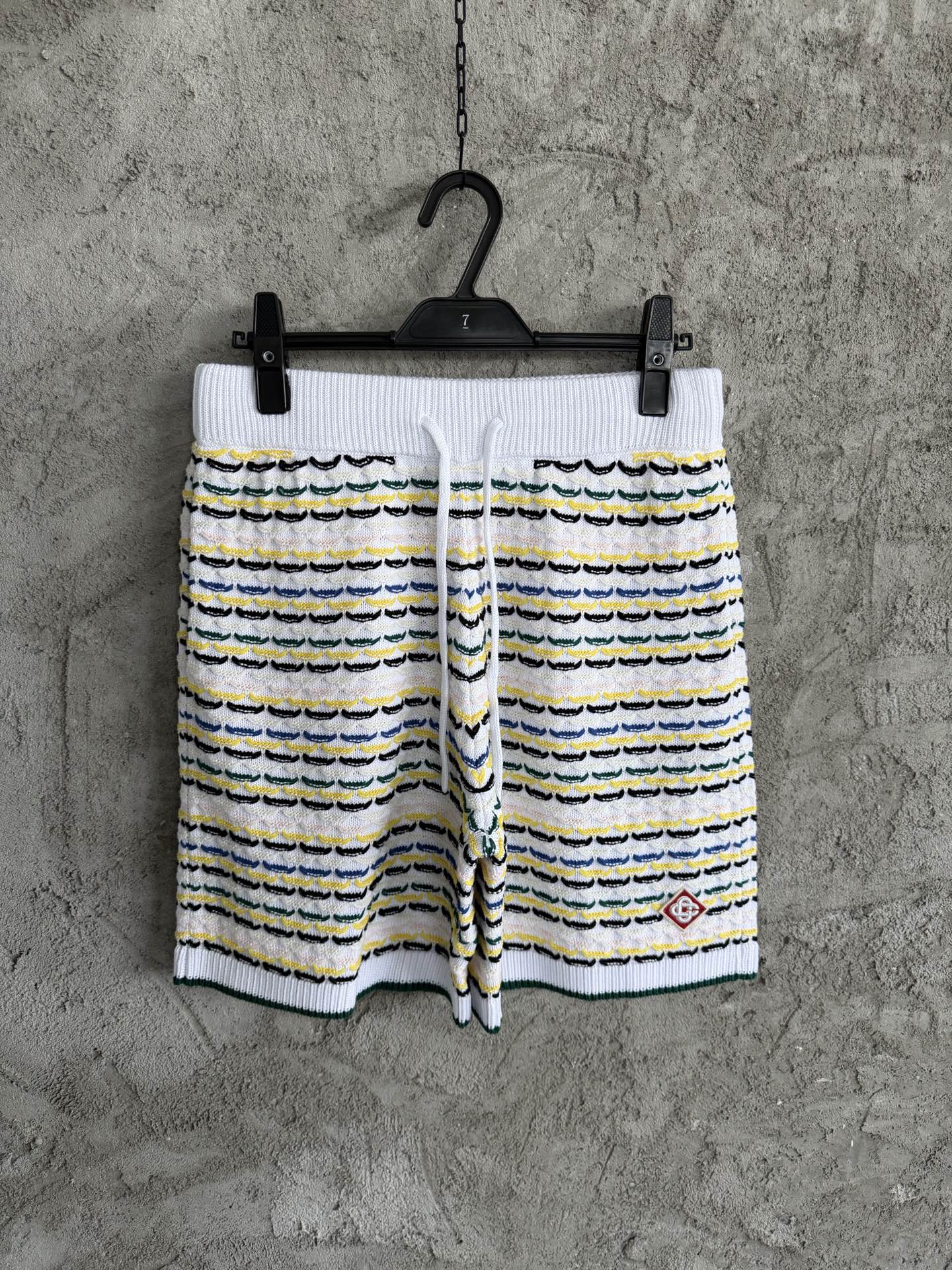 NO:819141,CASABLANCA 2026SS pleated knitted shorts, custom-made pure cotton fabric, superimposed raised knitting technology, imported high-density knitting, SIZES, M, L, XL, ready stock in seconds, men's clothing, shorts,19860909CASABLANCA 2026SS 褶缝针织短裤,定做纯棉面料,叠加凸起针织工艺,进口机高密度针织,SIZES,M,L,XL,现货秒发,男装,shorts,,Women's clothing
