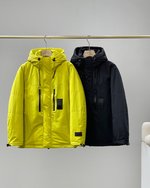 Louis Vuitton Clothing Down Jacket Black Yellow Unisex Winter Collection Hooded Top