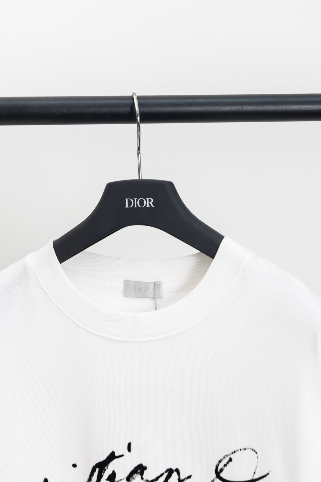 Dior DIOR迪奥 2024ss手写签名植绒印花短袖T恤