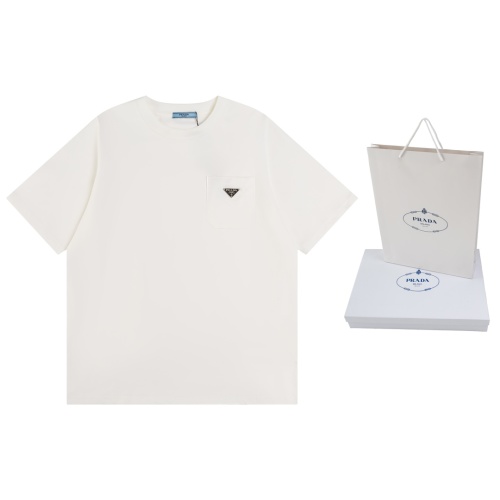 Prada Triangle Logo Pocket Short Sleeve T-Shirt, Soft Cotton Fabric