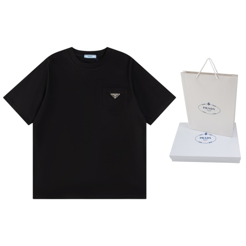 Prada Triangle Logo Pocket Short Sleeve T-Shirt, Premium Cotton Fabric 1 Prada Triangle Logo Pocket Short Sleeve T-Shirt, Premium Cotton Fabric