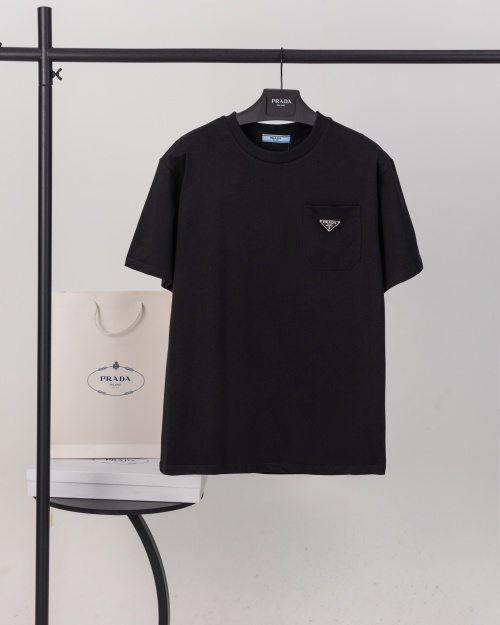 Prada Triangle Logo Pocket Short Sleeve T-Shirt | Soft Cotton Fabric 1 Prada Triangle Logo Pocket Short Sleeve T-Shirt | Soft Cotton Fabric