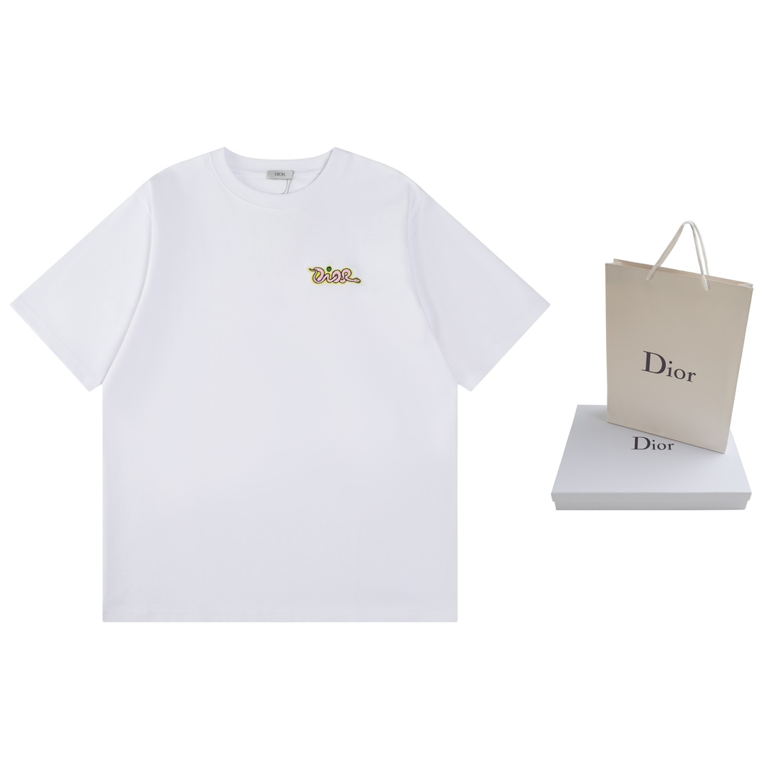 Dior DIOR 蛇年联名 苹果蛇刺绣短袖T恤