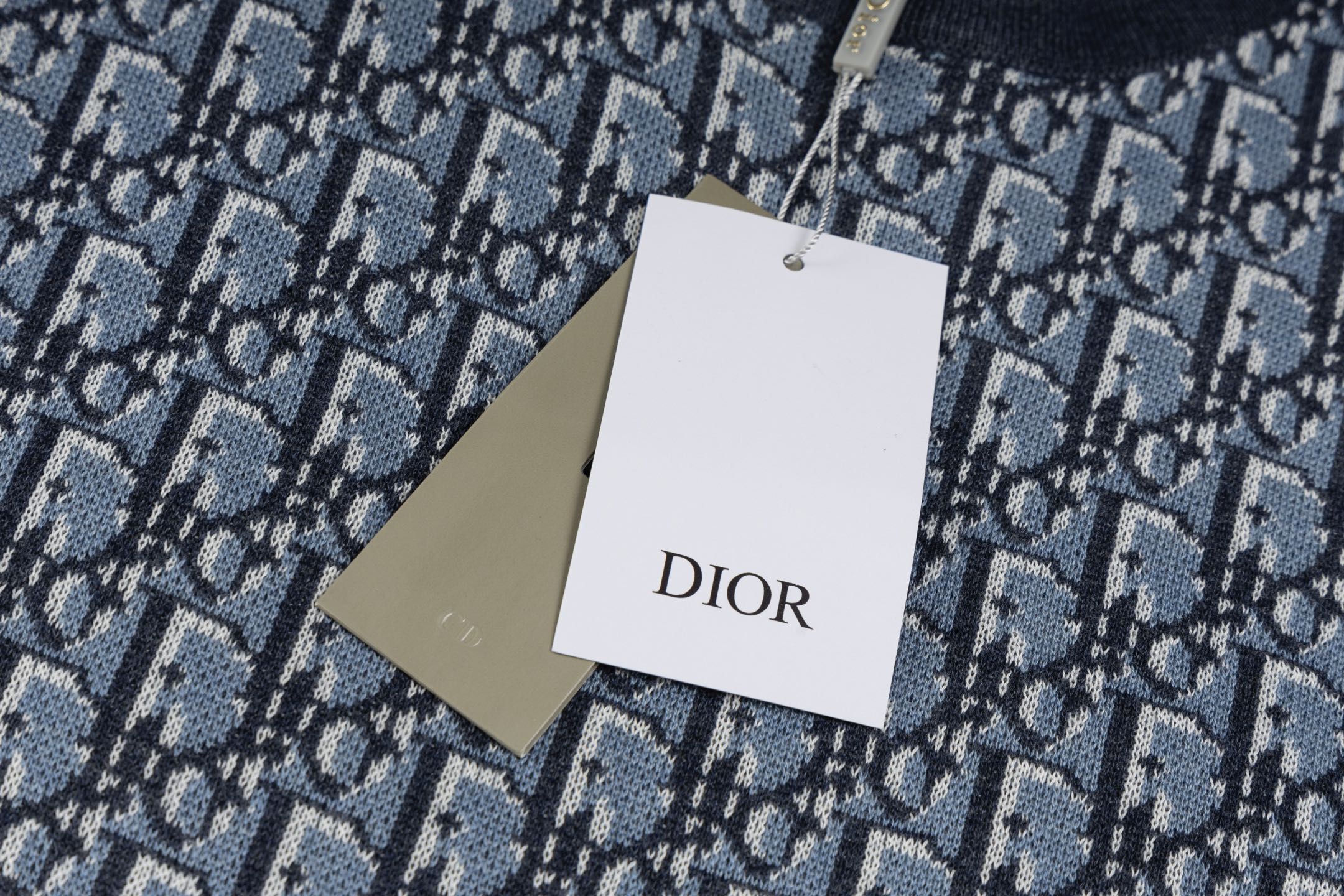 Dior DIOR迪奥 蓝色满身提花毛织短袖