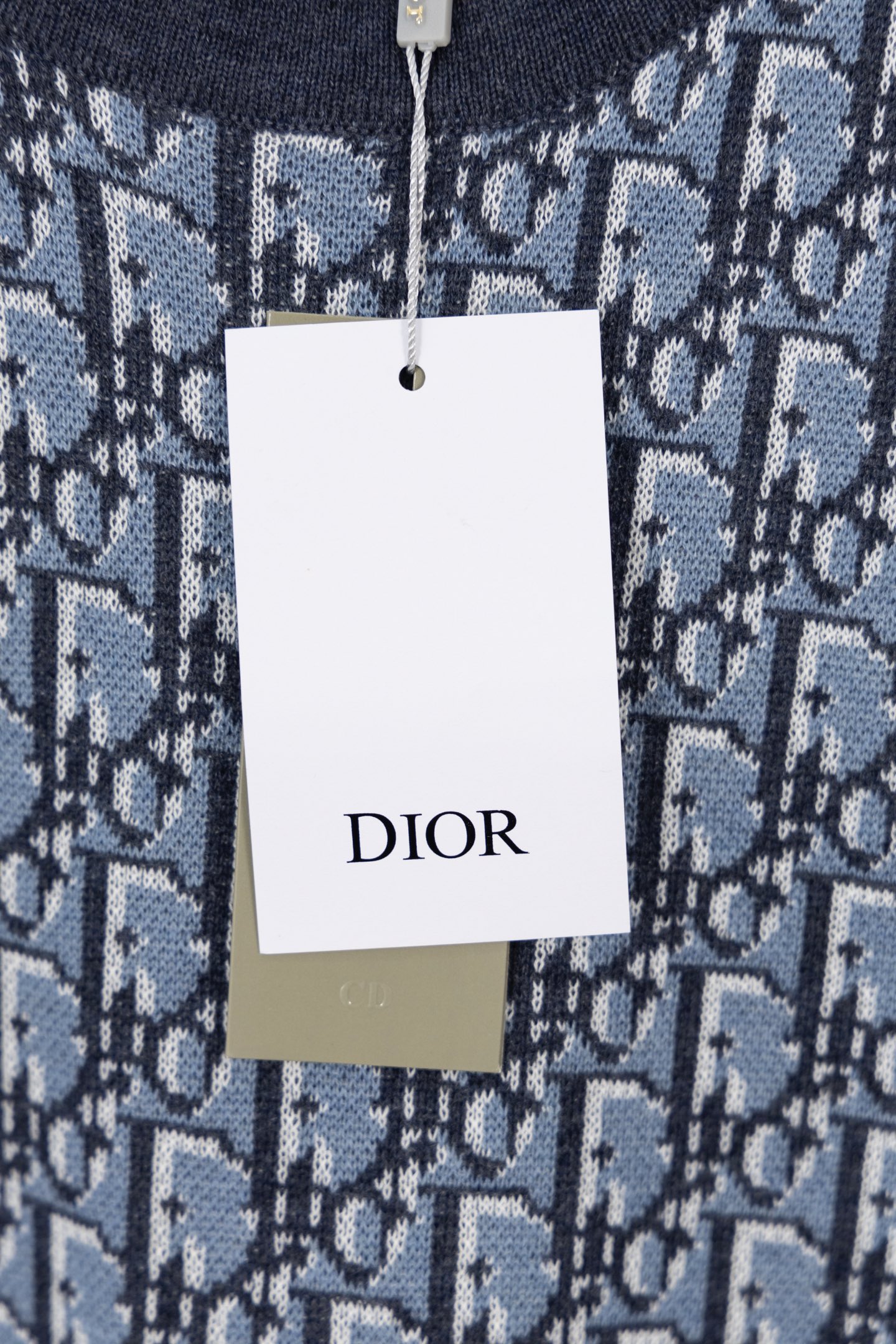 Dior DIOR迪奥 蓝色满身提花毛织短袖