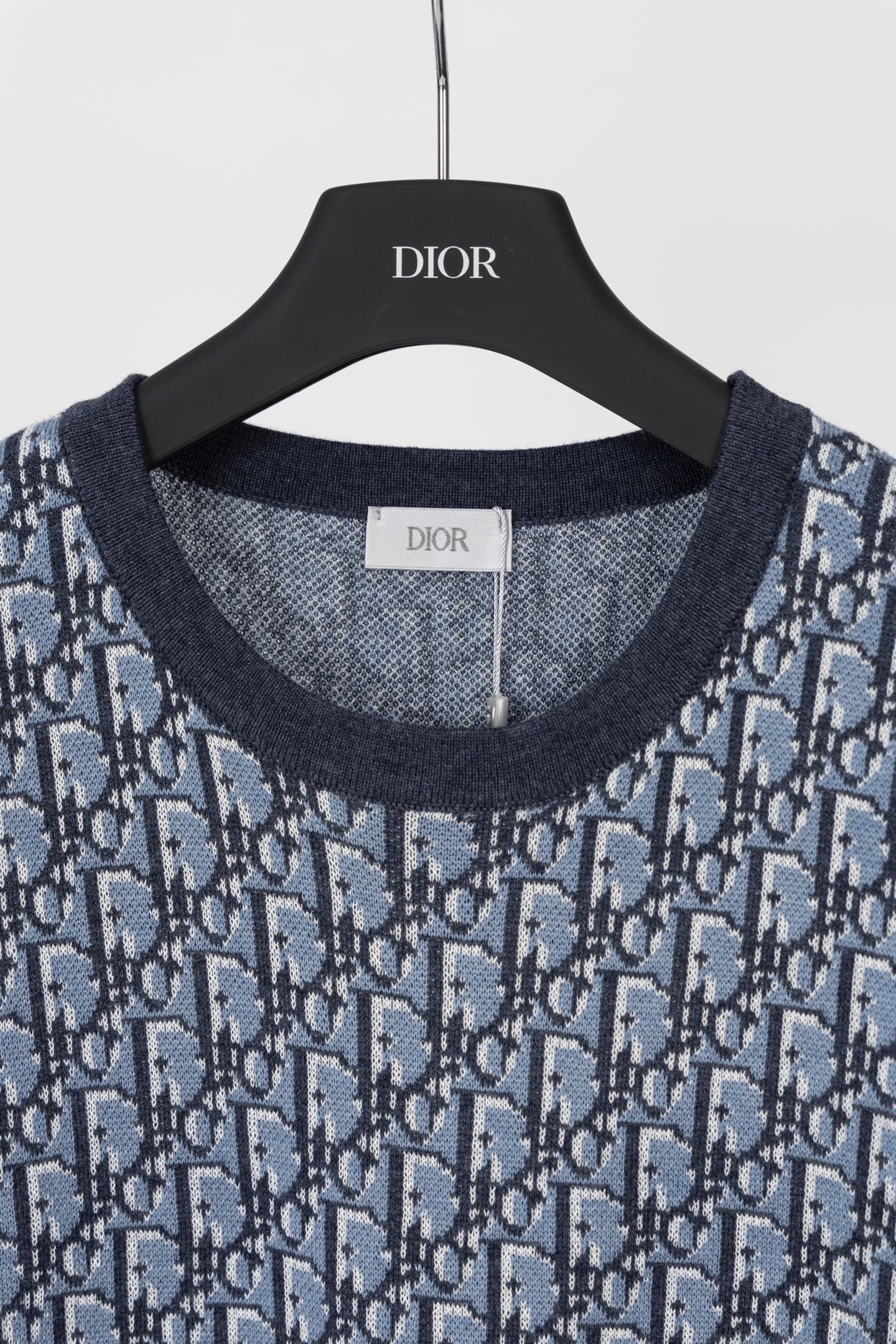 Dior DIOR迪奥 蓝色满身提花毛织短袖