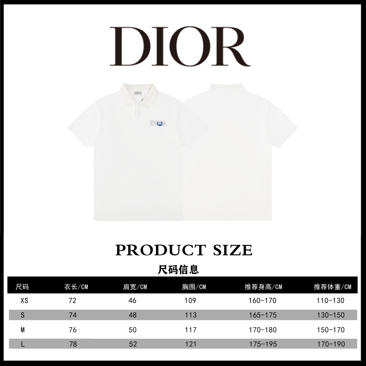 Dior DIOR迪奥 联名刺绣POLO衫