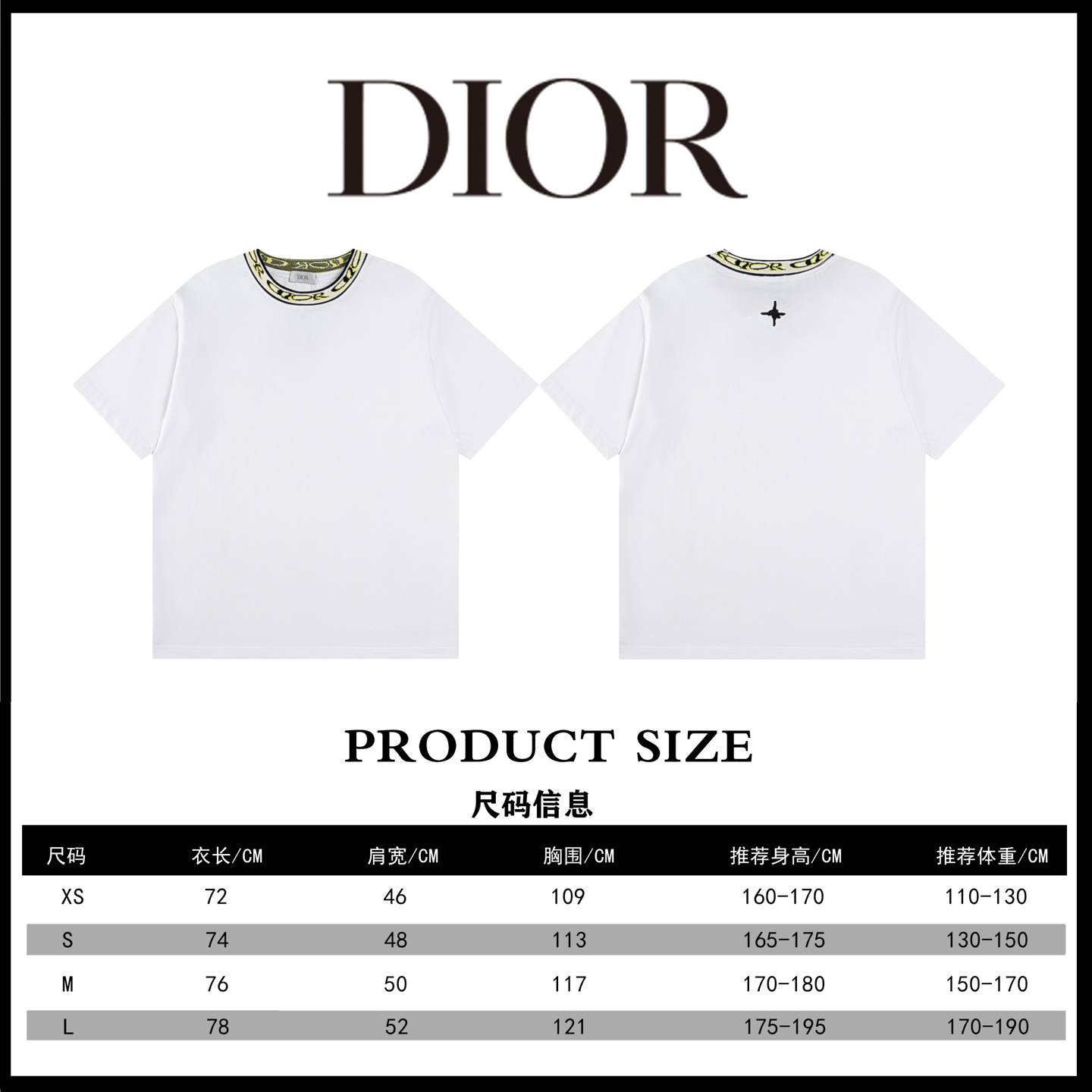 Dior DIOR迪奥 25ss新款提花艺术螺纹短袖T恤