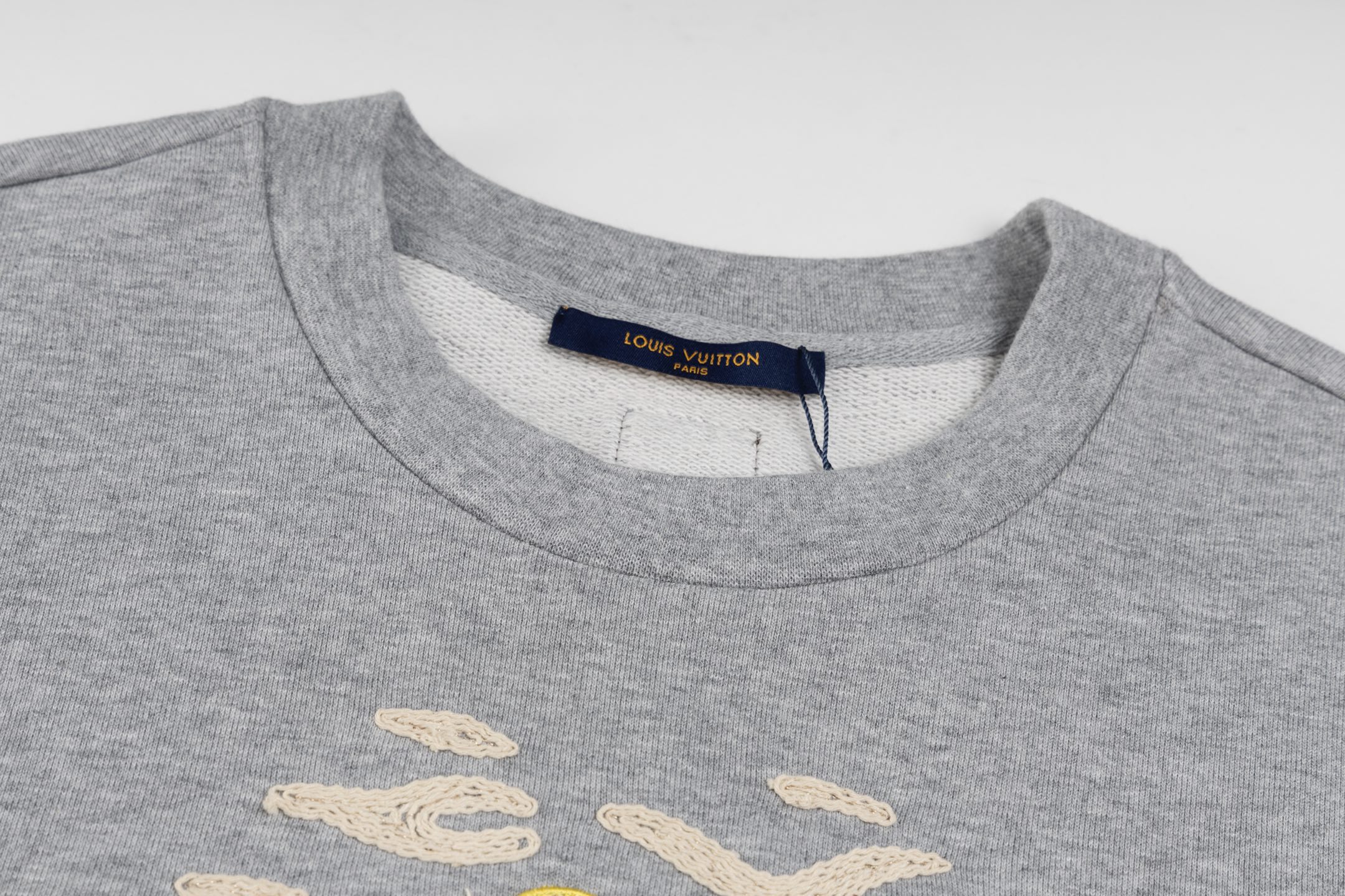 LOUIS VUITTON*路易威登LV Nigo联名垂钓刺绣圆领卫衣 灰色/黑色