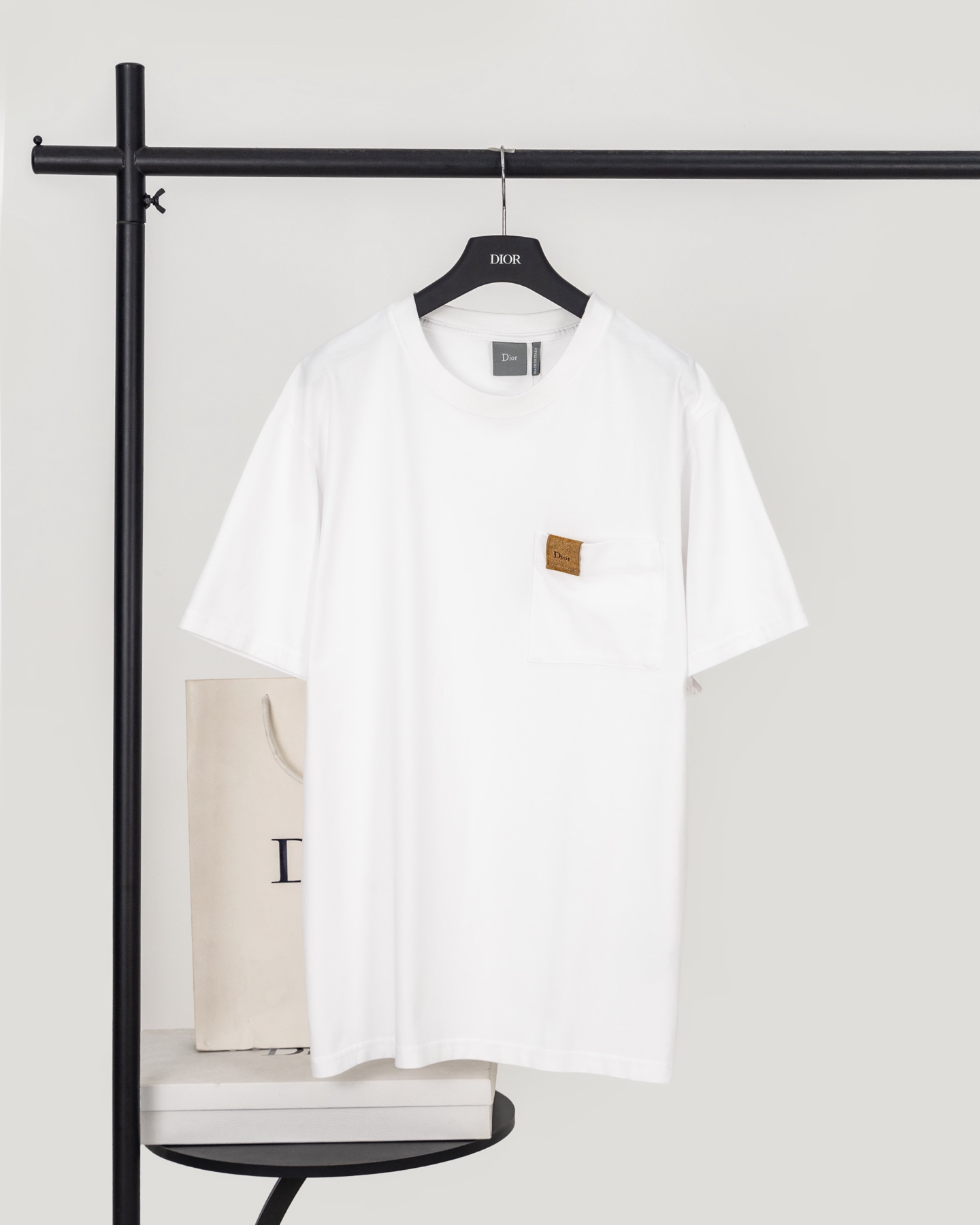 Dior DIOR迪奥 口袋皮革补丁短袖 T恤