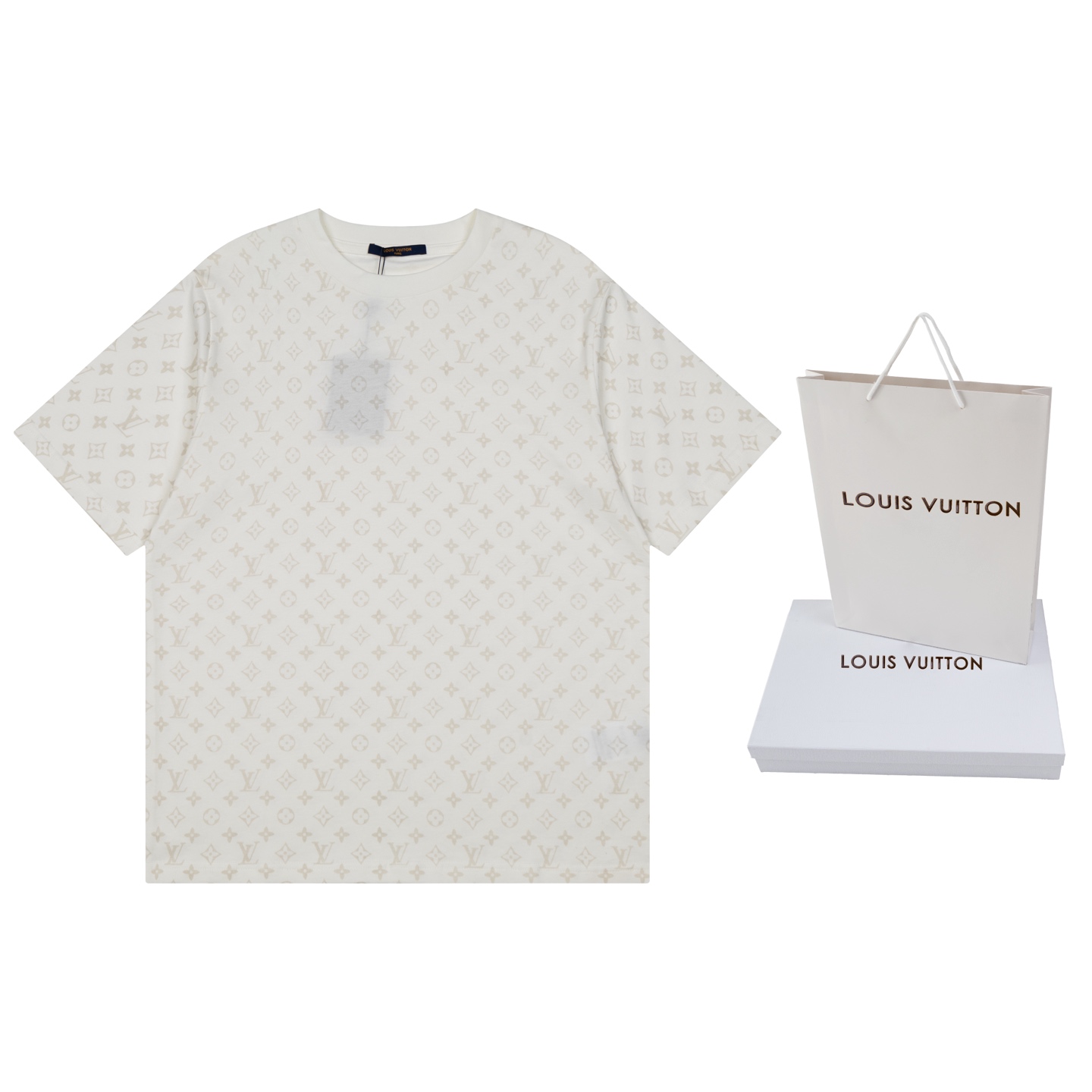 P100 [Versión superior. Calidad de tienda oficial] LOUIS VUITTON*Louis Vuitton LV Camiseta de manga corta con estampado…
