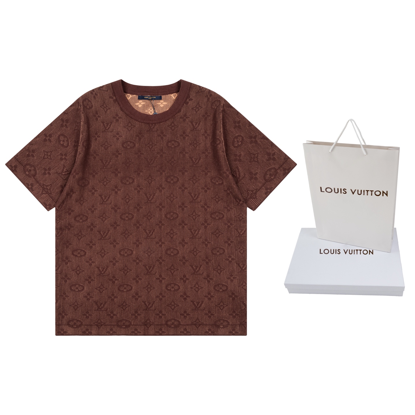 P115 [Versión superior. Calidad de tienda oficial] LOUIS VUITTON*Louis Vuitton LV Camiseta de manga corta de punto con …