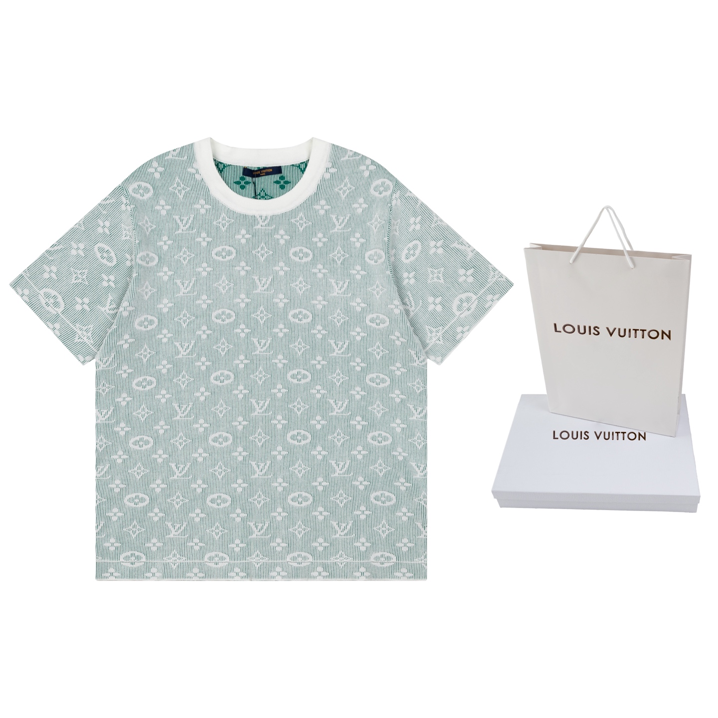 P115 [Versión superior. Calidad de tienda oficial] LOUIS VUITTON*Louis Vuitton LV Camiseta de manga corta de punto con …
