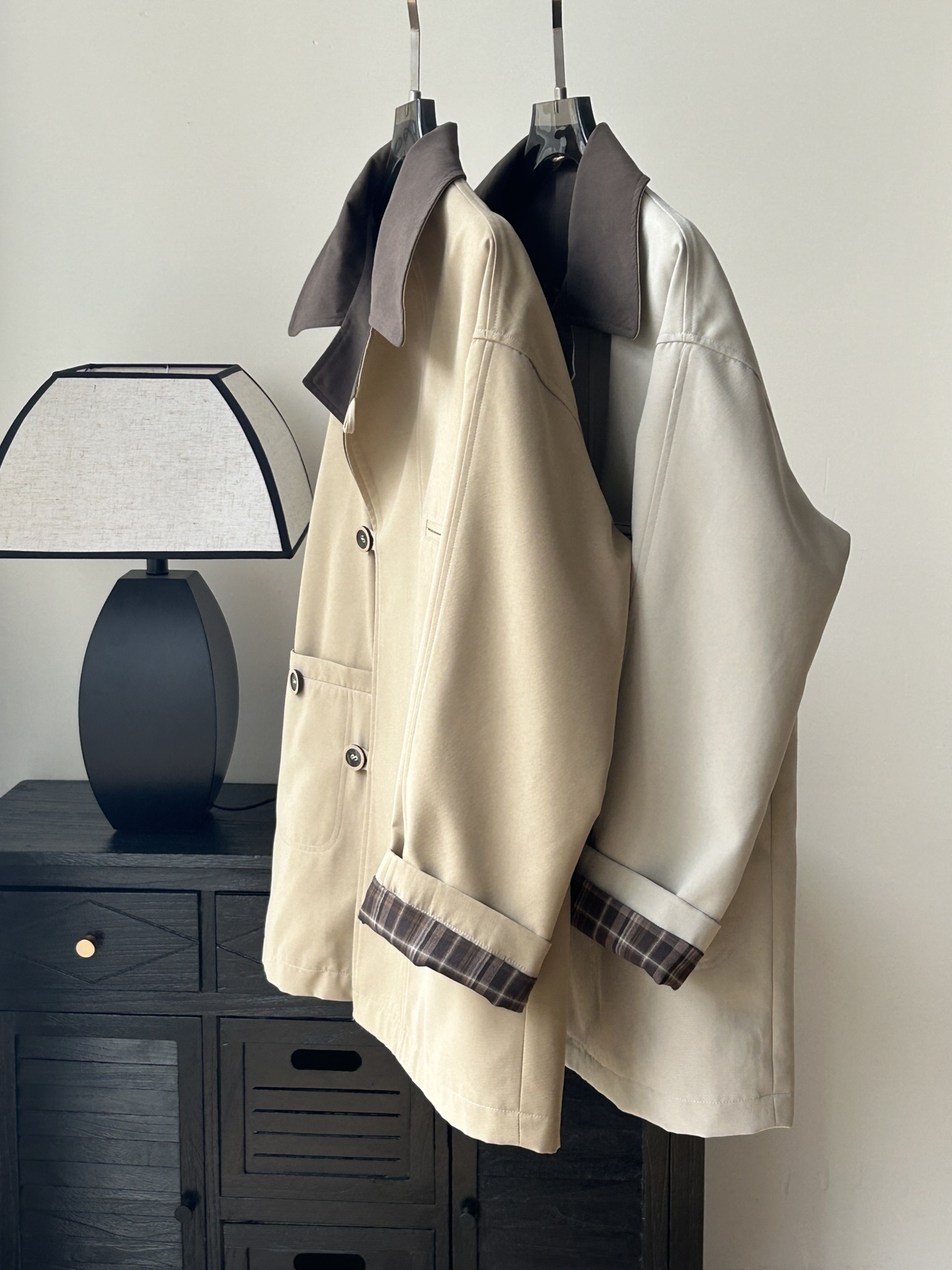 Elegant Plaid Patchwork Trench Coat,Women's Fall Fashion Overcoat 6 i1723389933 7154 3
